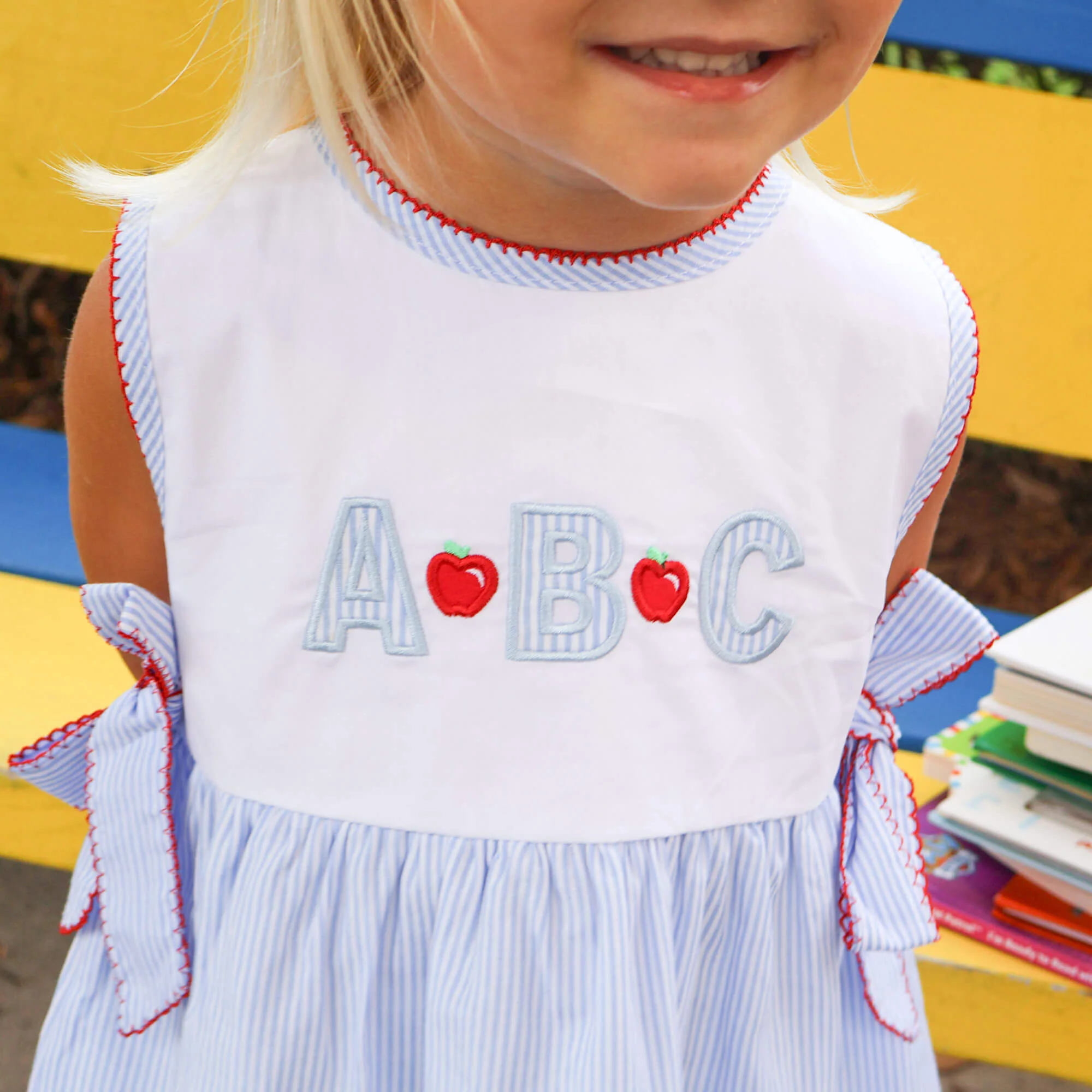 ABC & Apple Light Blue Stripe Avery Dress - Image 3