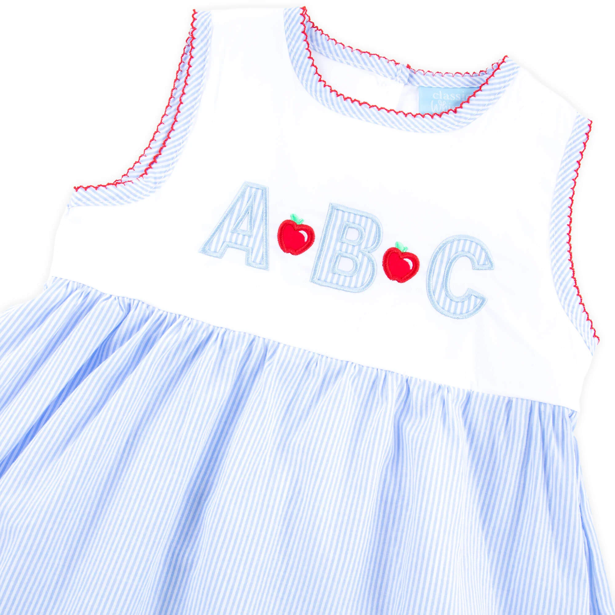 ABC & Apple Light Blue Stripe Avery Short Set - Image 2