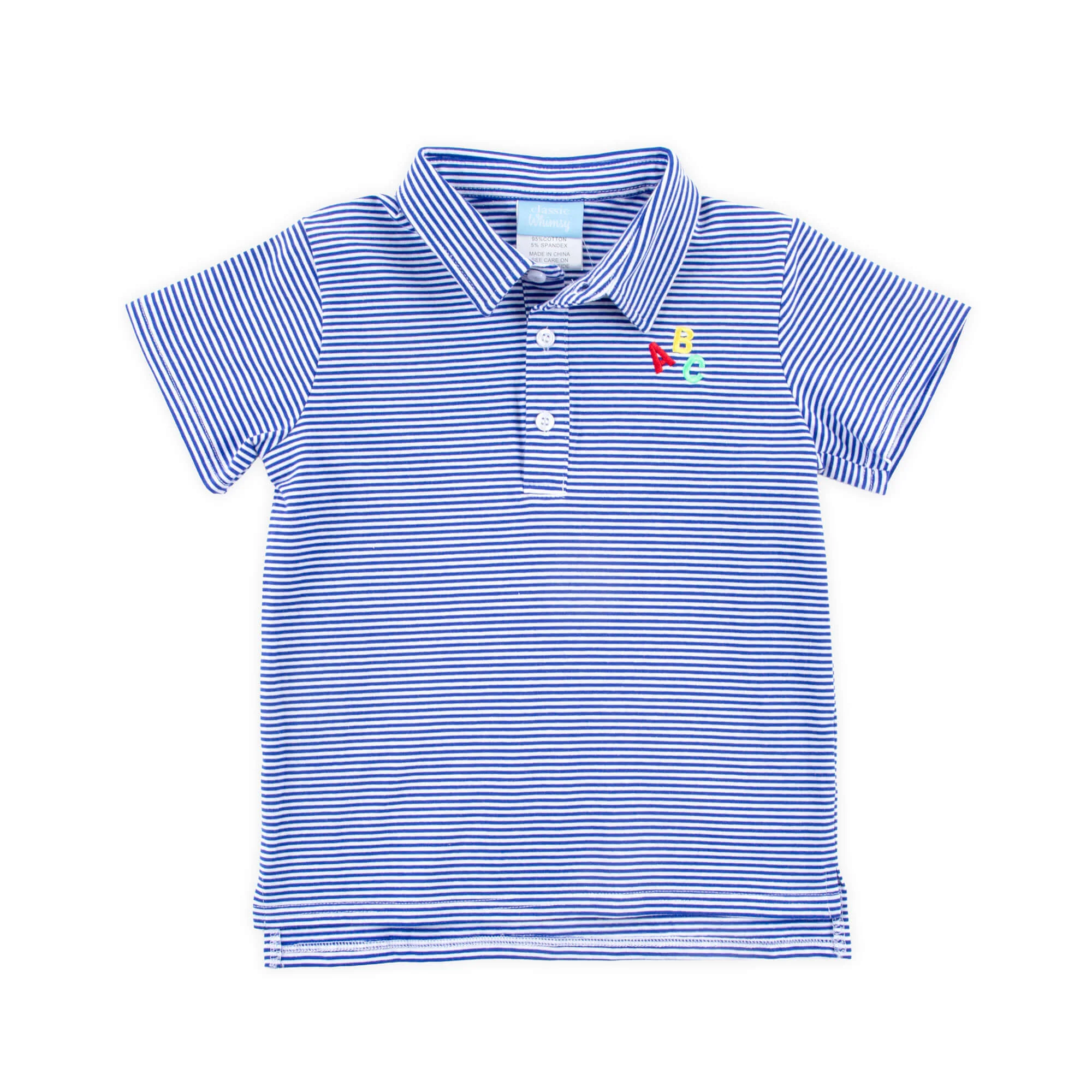 ABC Royal Blue Stripe Polo - Image 3