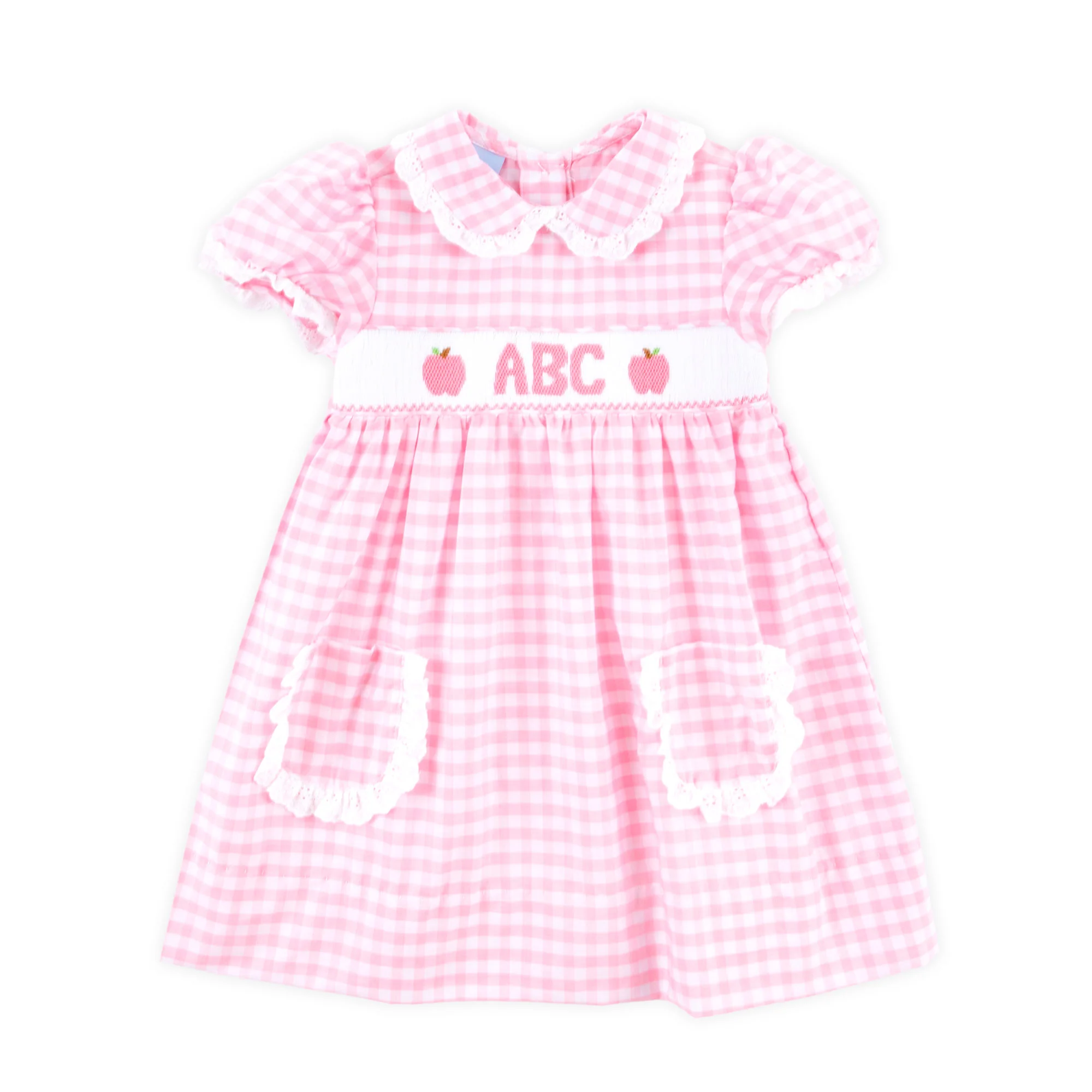 ABC Smocked Pink Gingham Cassie Dress