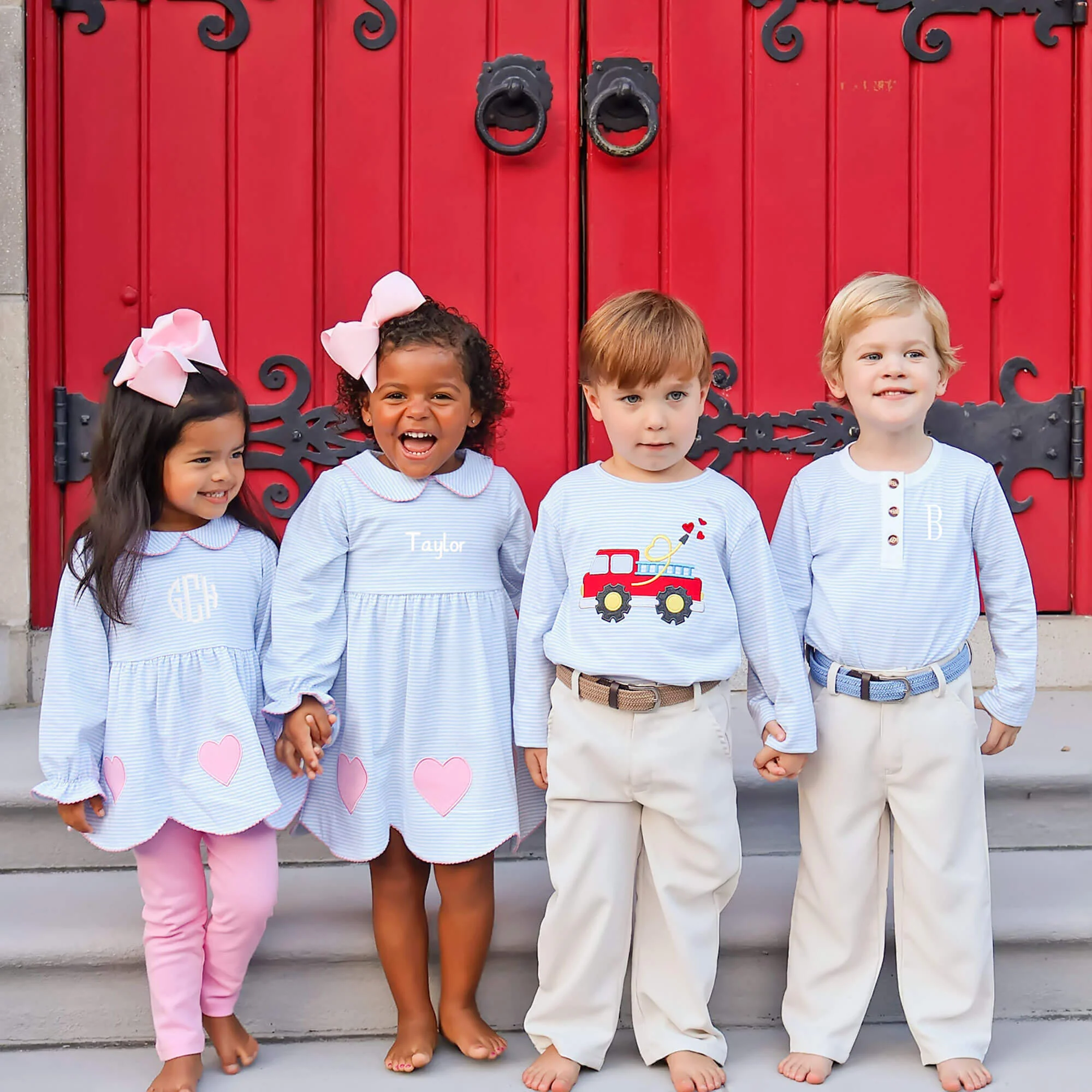 Adoring Hearts Light Blue Stripe Ruby Dress - Image 3
