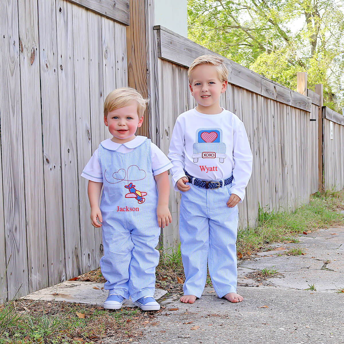 Airplane Heart Blue Gingham Longall - Image 3