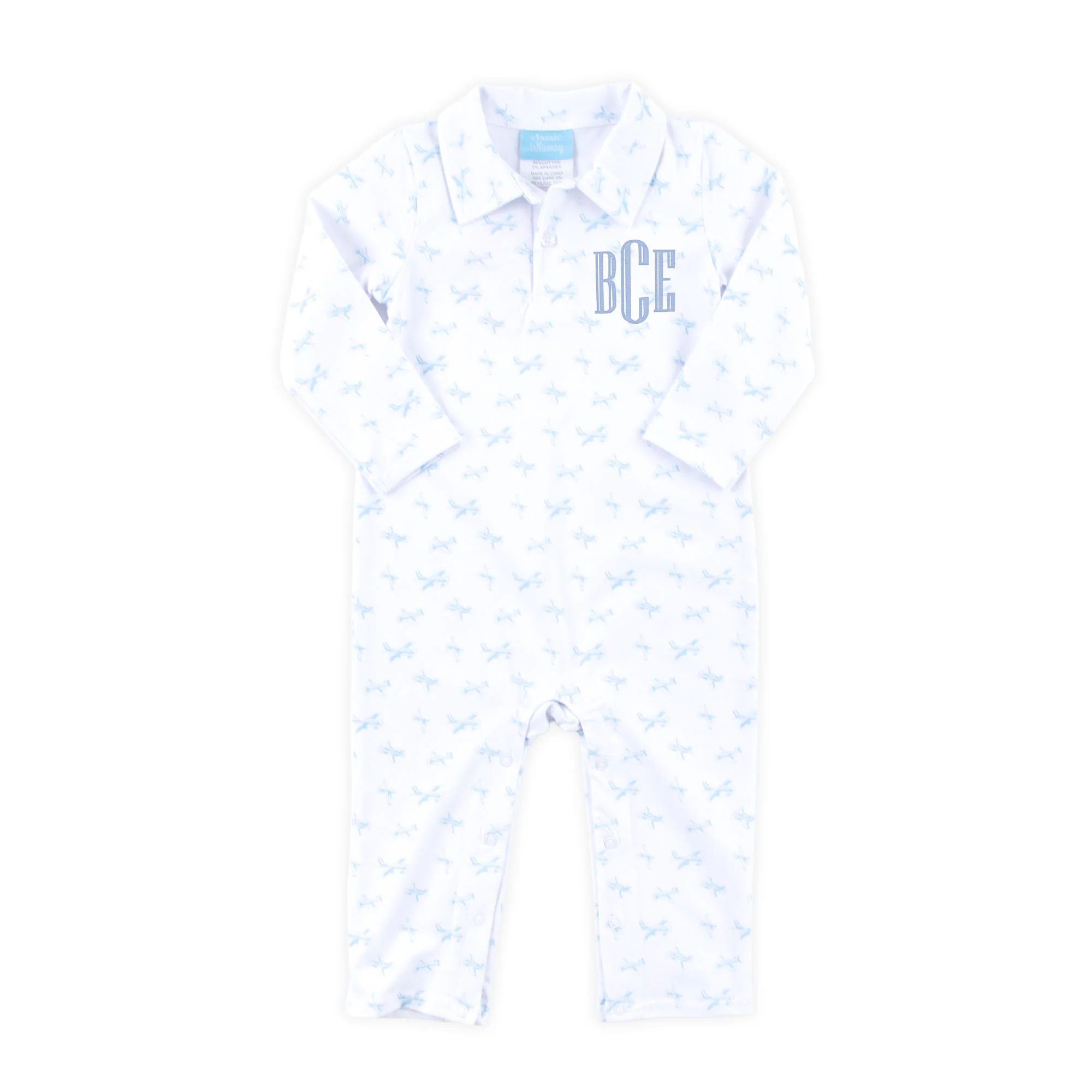 Airplane Print Polo Romper - Image 2