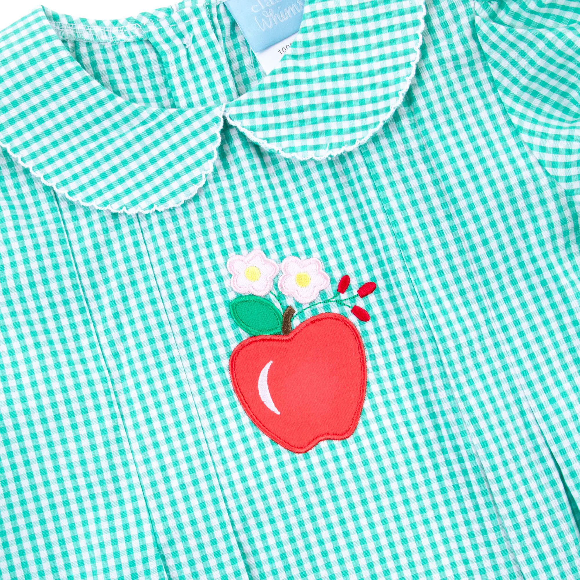 Apple Blossom Turquoise Gingham Shelby Dress - Image 3