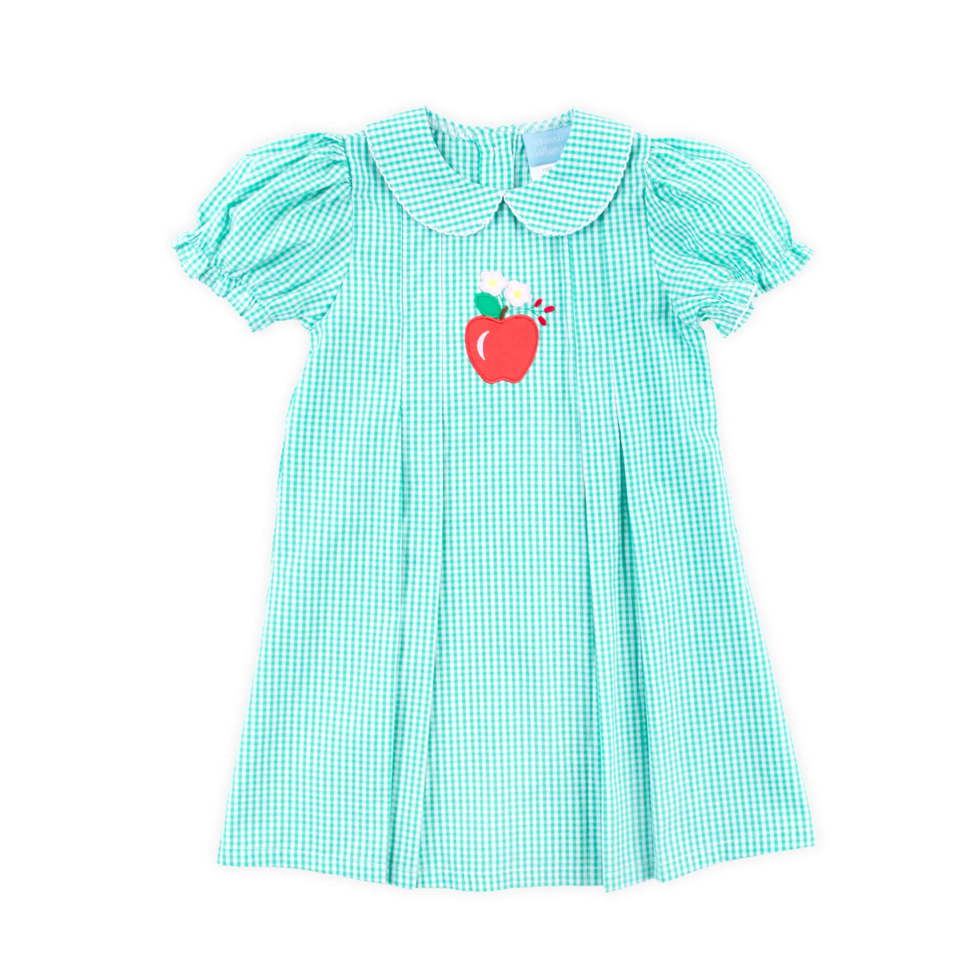 Apple Blossom Turquoise Gingham Shelby Dress - Image 5