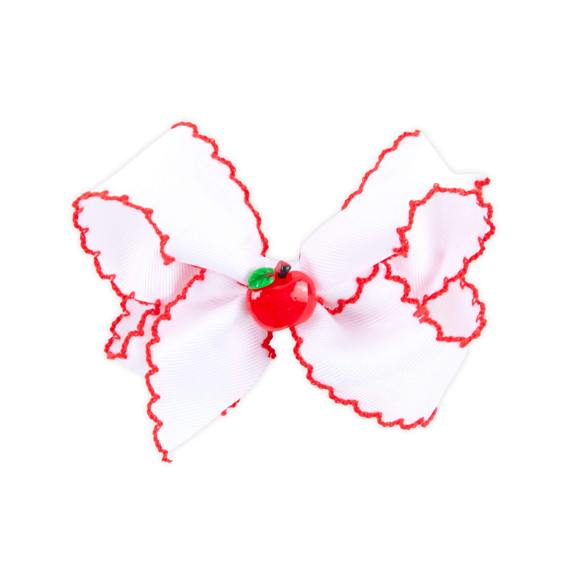 Apple Charm Moonstitch Hair Bow