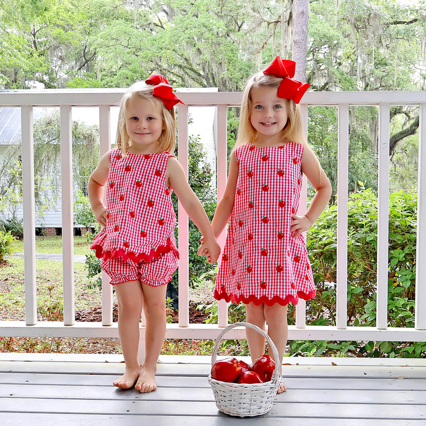 Tiny Apples Red Gingham Sadie Bloomer Set - Image 9