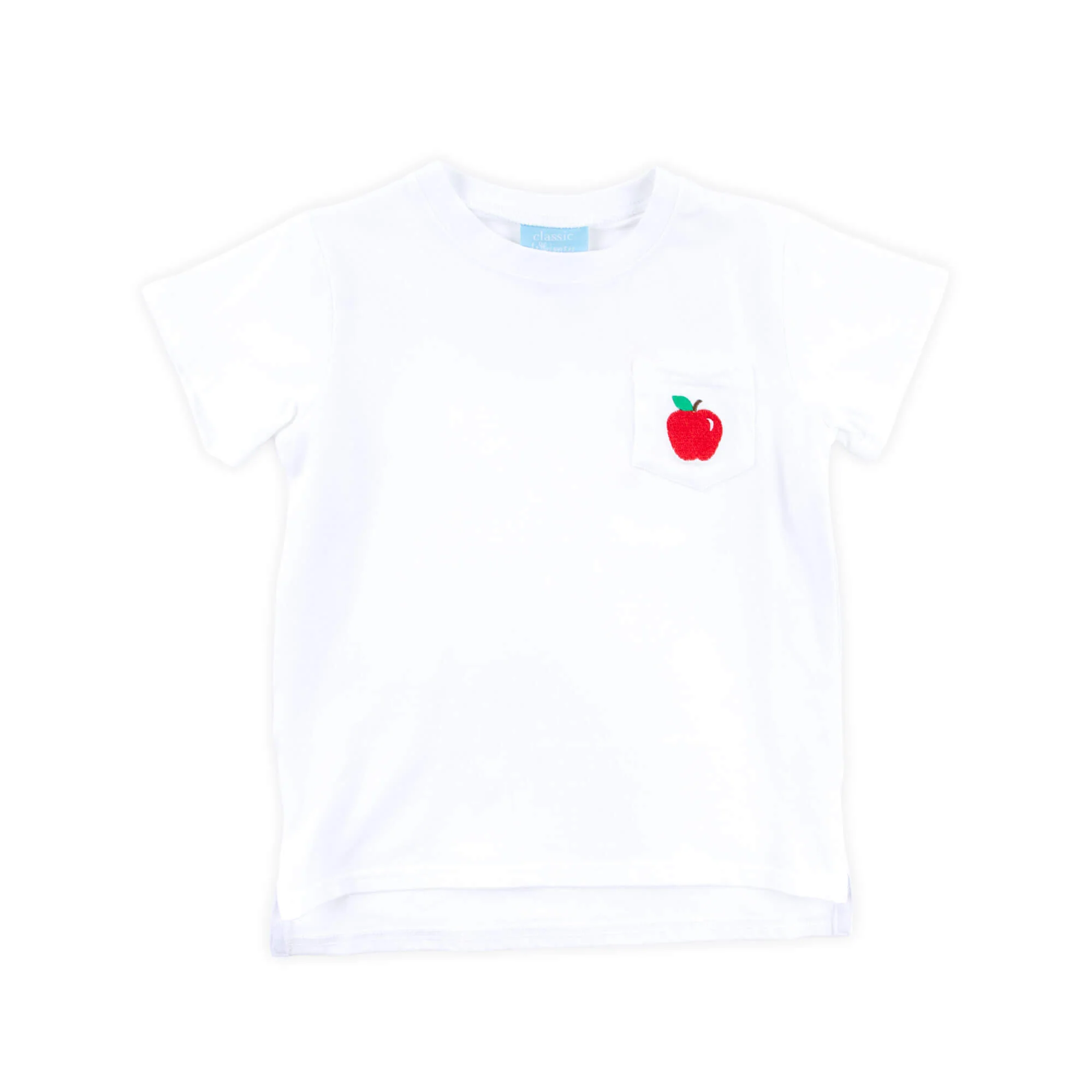 Apple Embroidered White Short Sleeve Pocket Shirt - Image 2