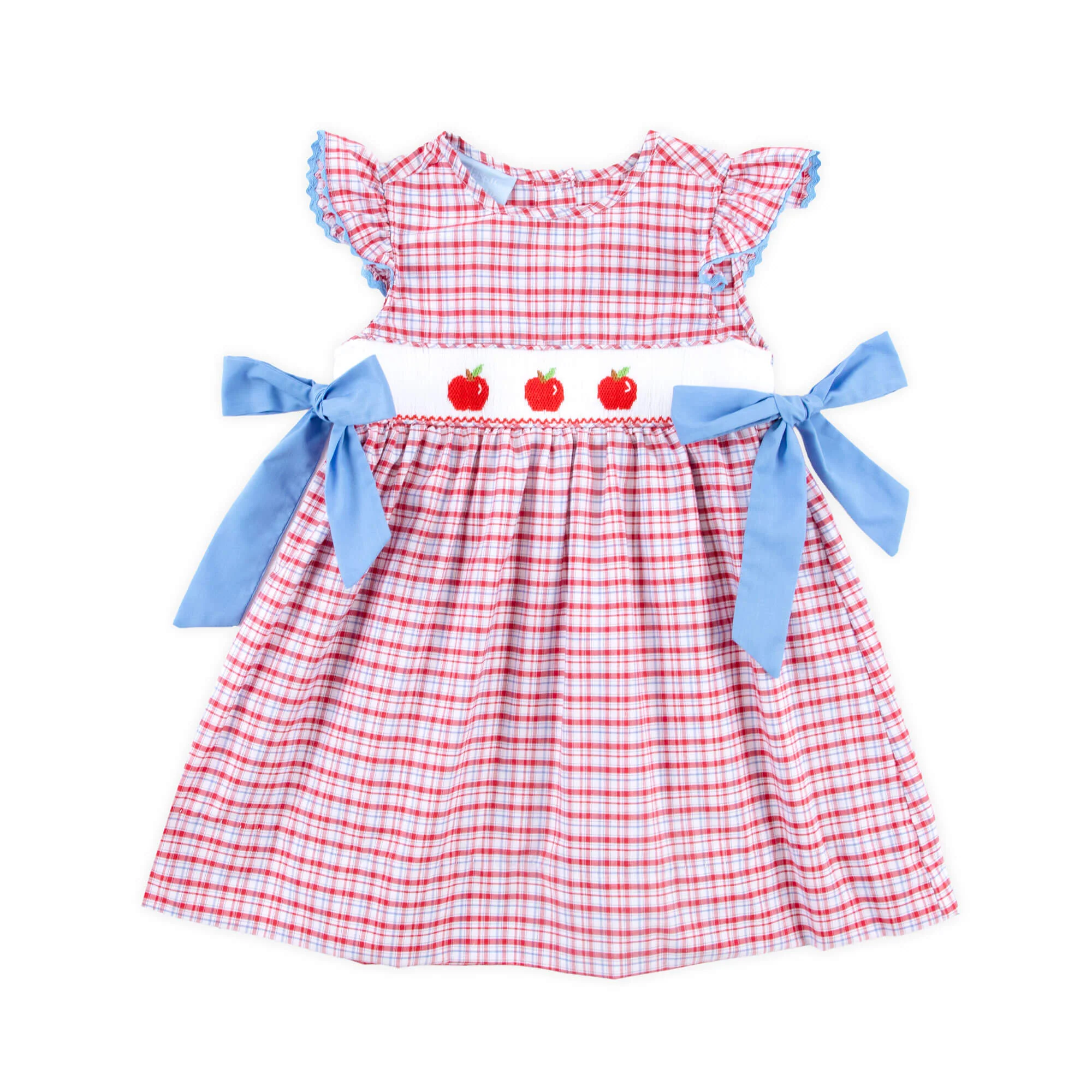 Apple Smocked Red Plaid Beverly Dress - Image 2