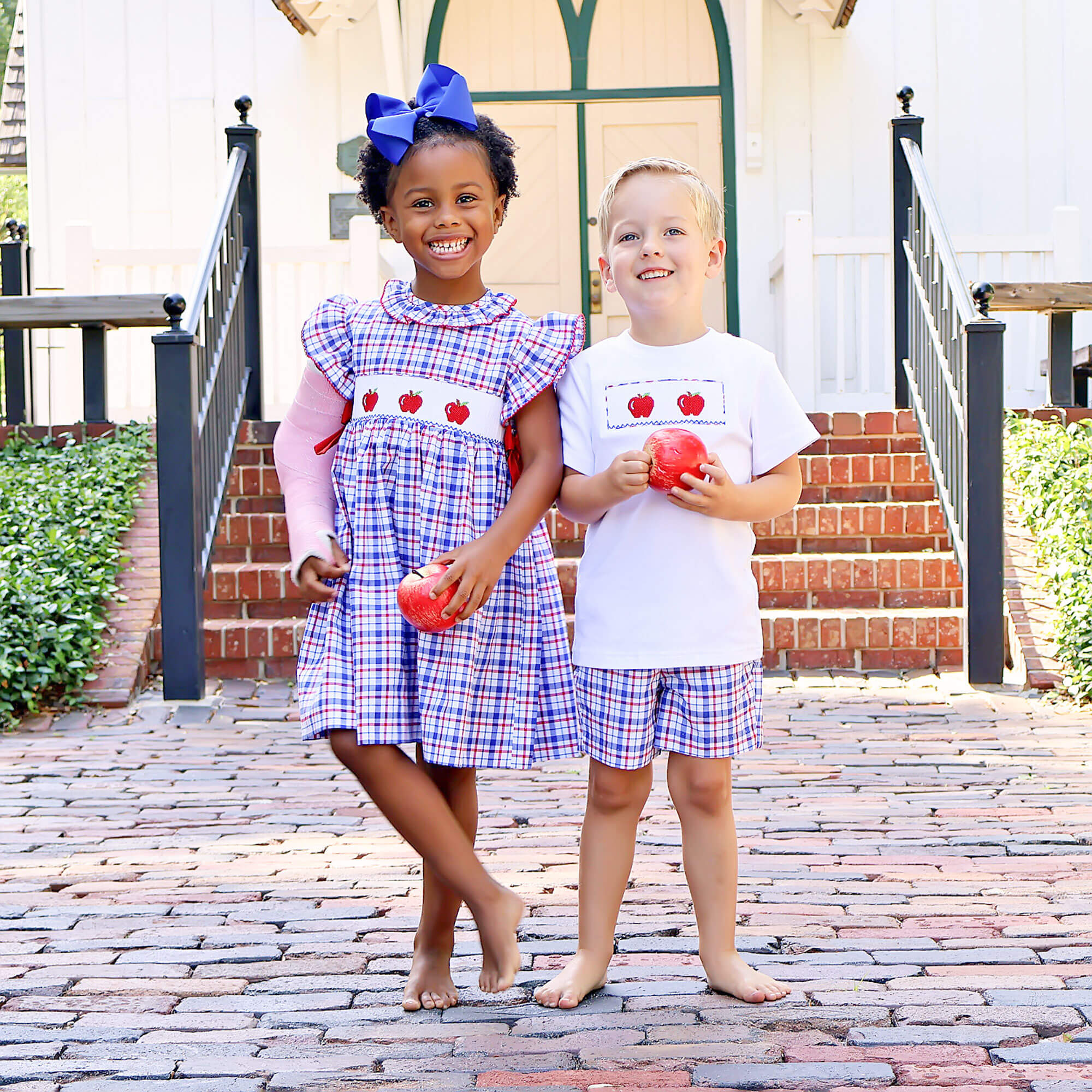 Apple Smocked Plaid Beverly Dress - Image 4