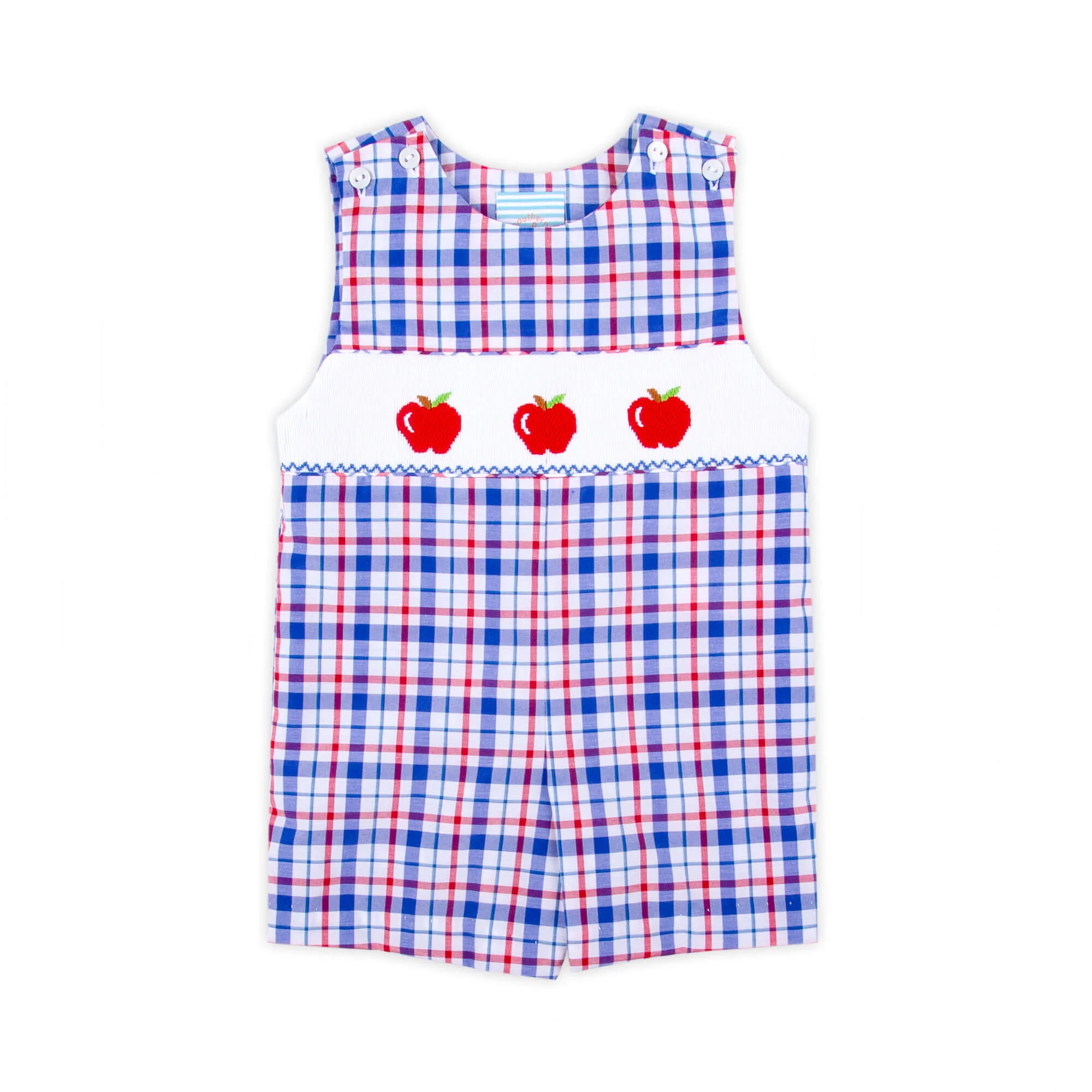 Apple Smocked Plaid Jon Jon