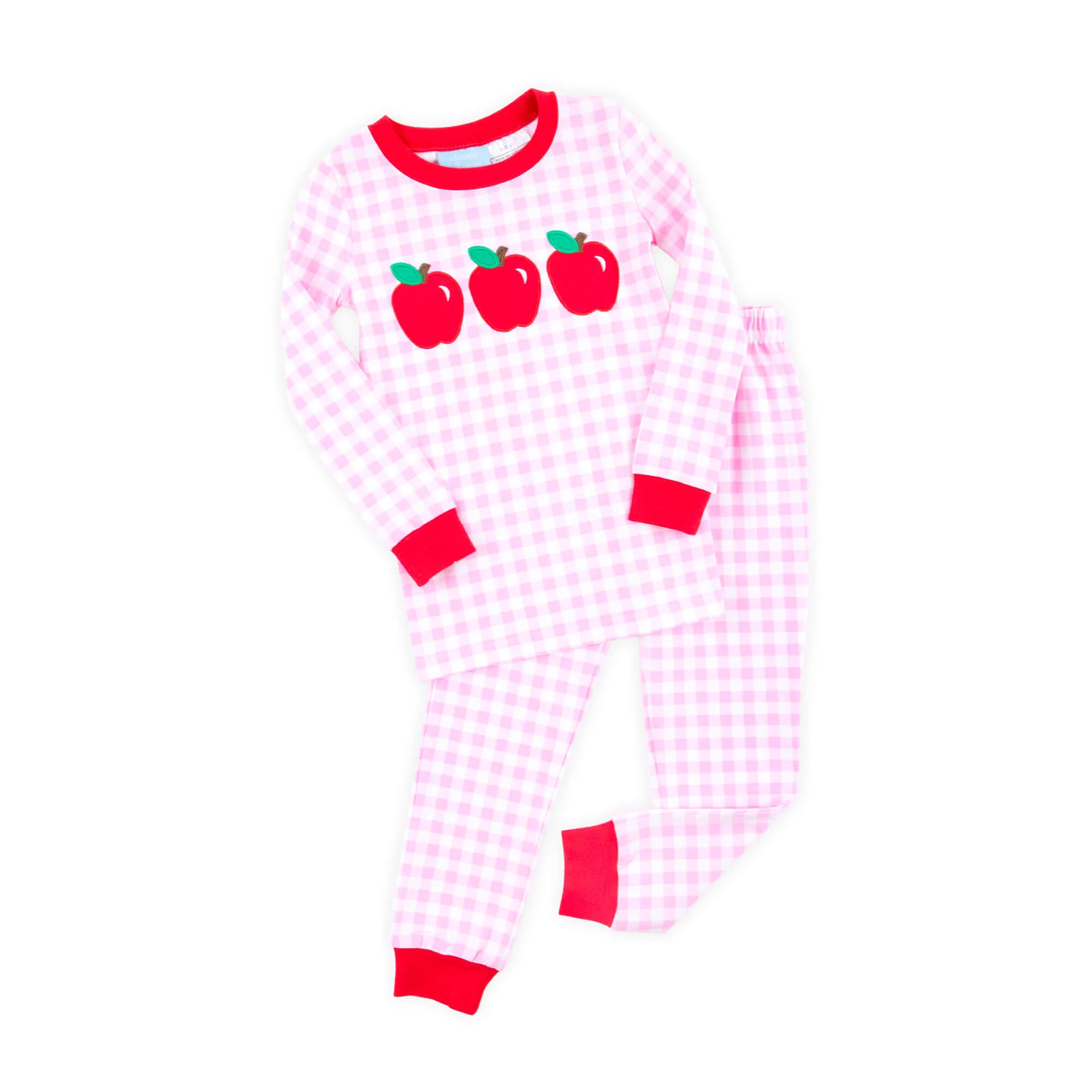Apple Trio Pink Gingham Pajamas - Image 4