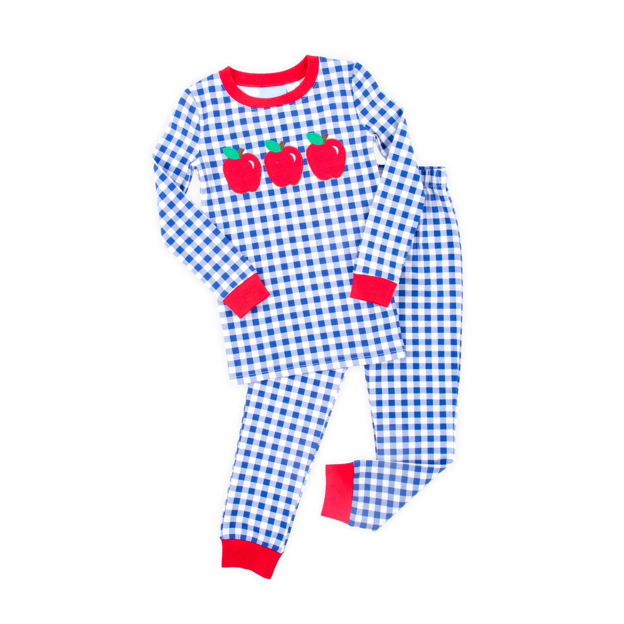 Apple Trio Royal Blue Gingham Pajamas - Image 4