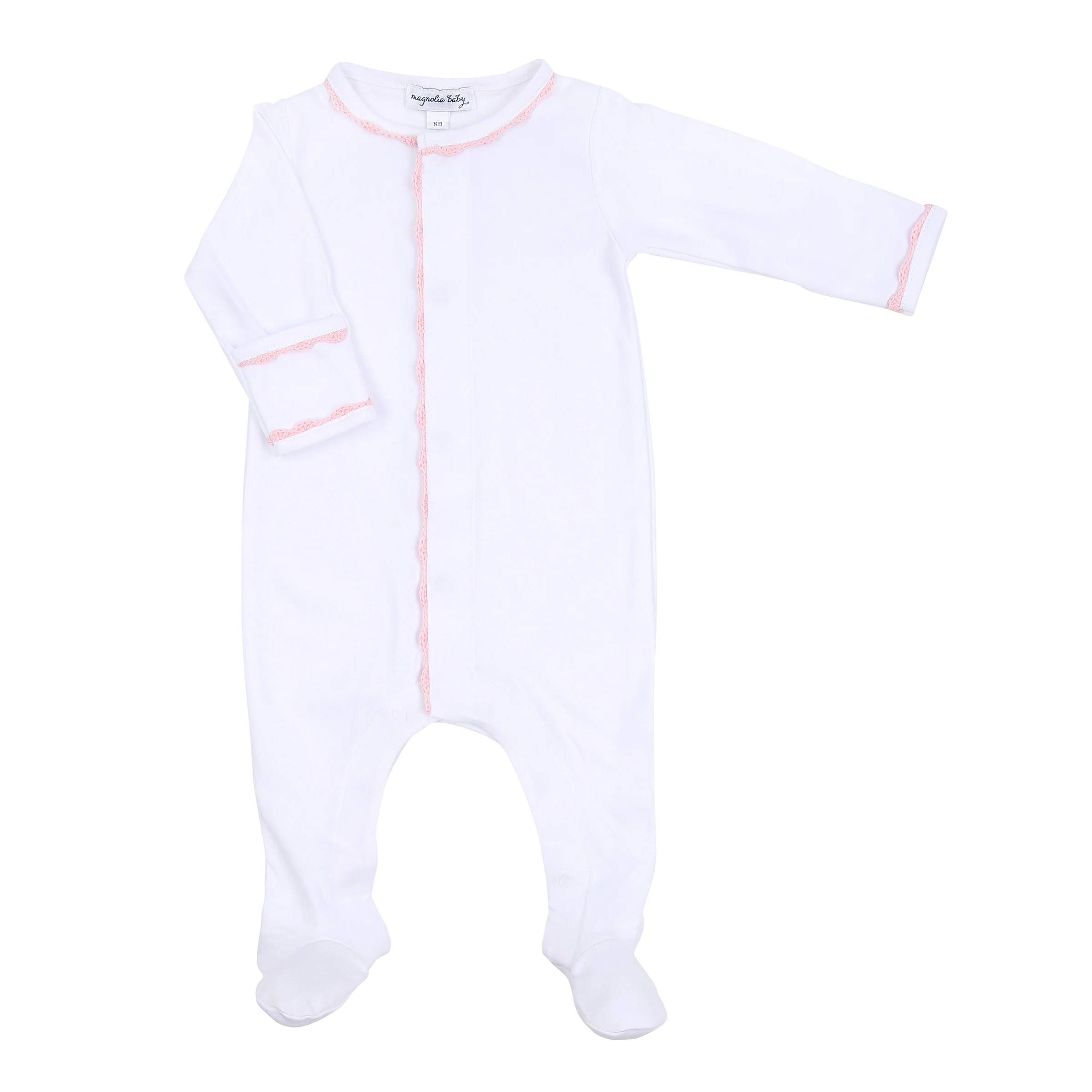 Baby Joy Footie with Crochet Trim - Image 2