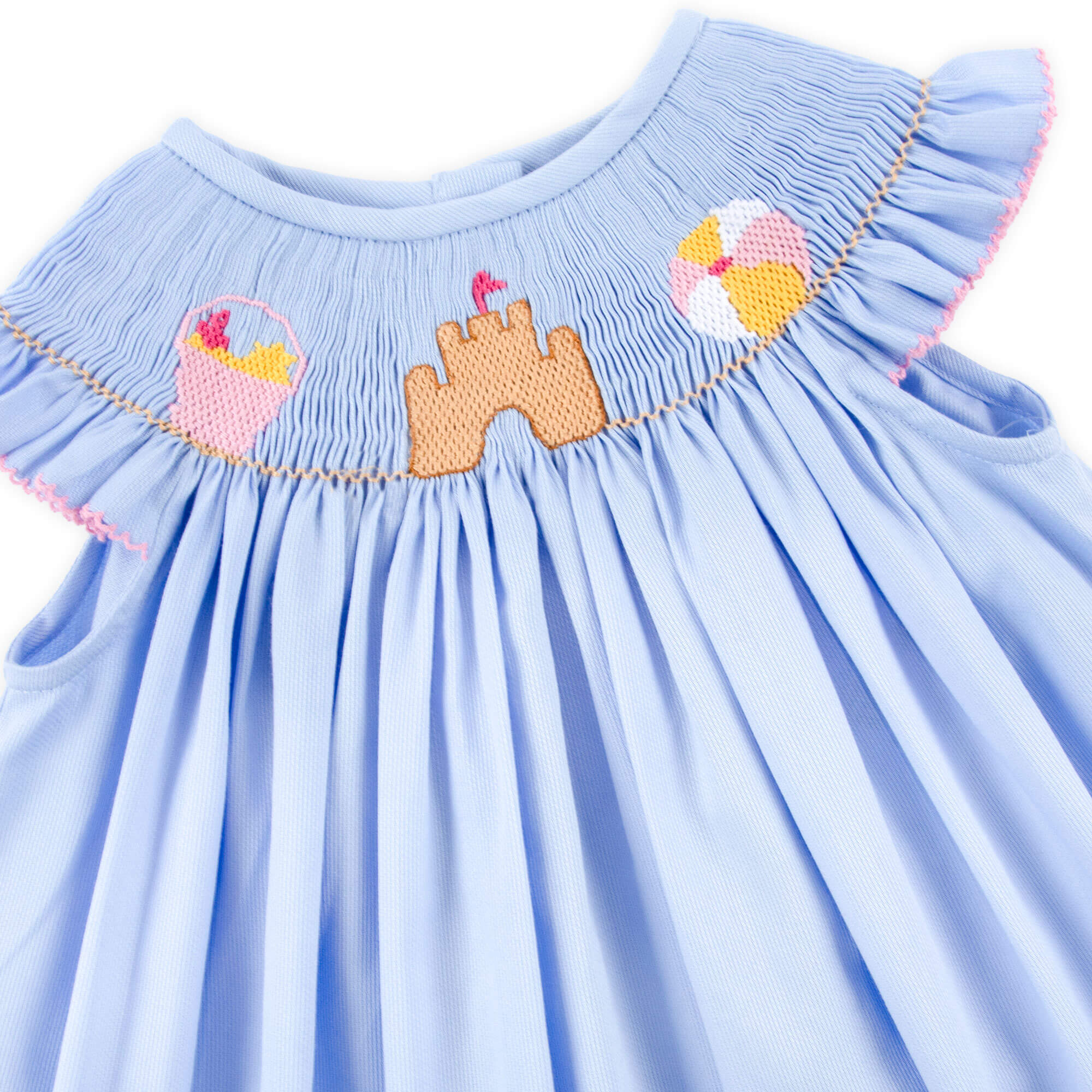 Beach Baby Mint Smocked Angel Sleeve Dress - Image 3