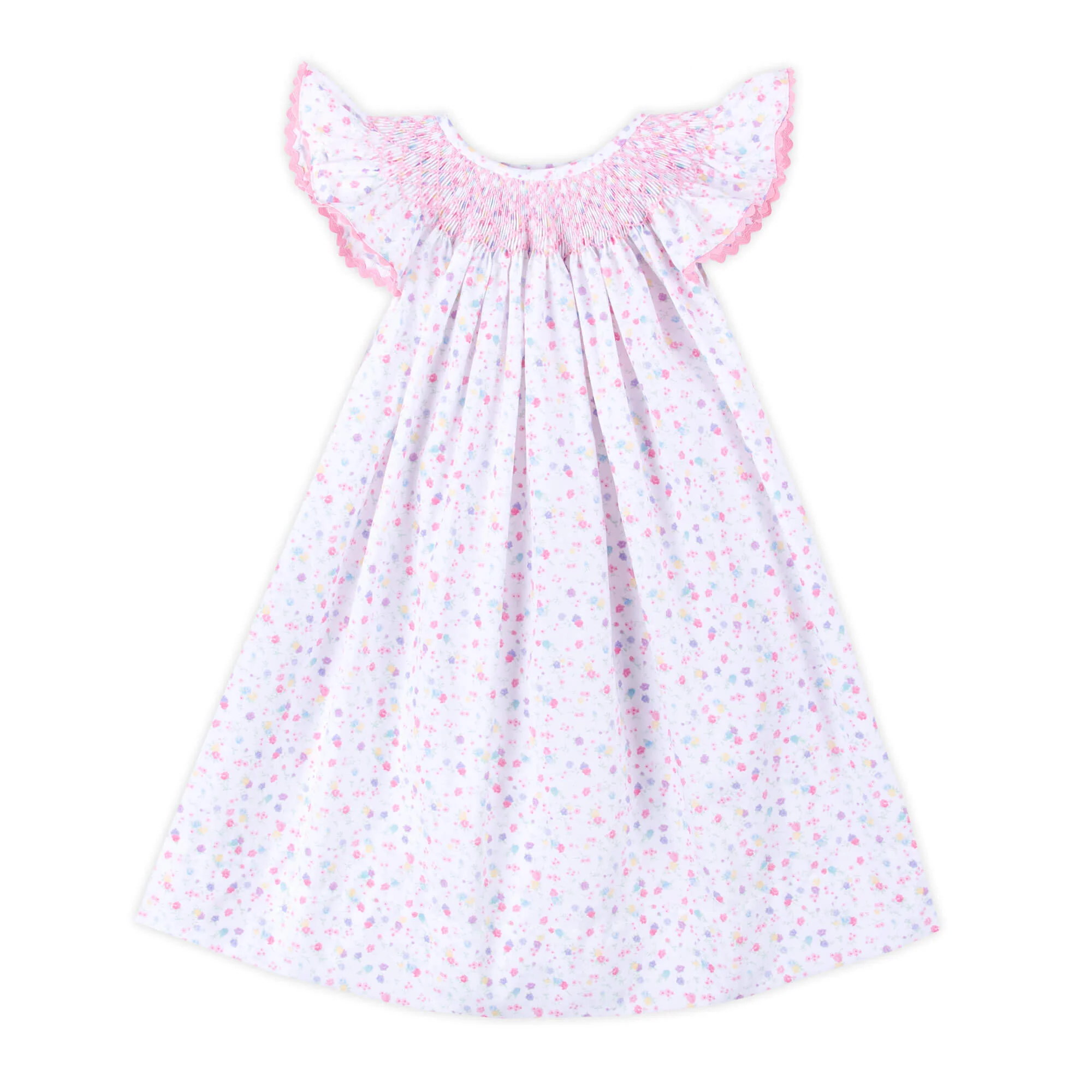Beautiful Blooms Smocked Angel Sleeve Dress