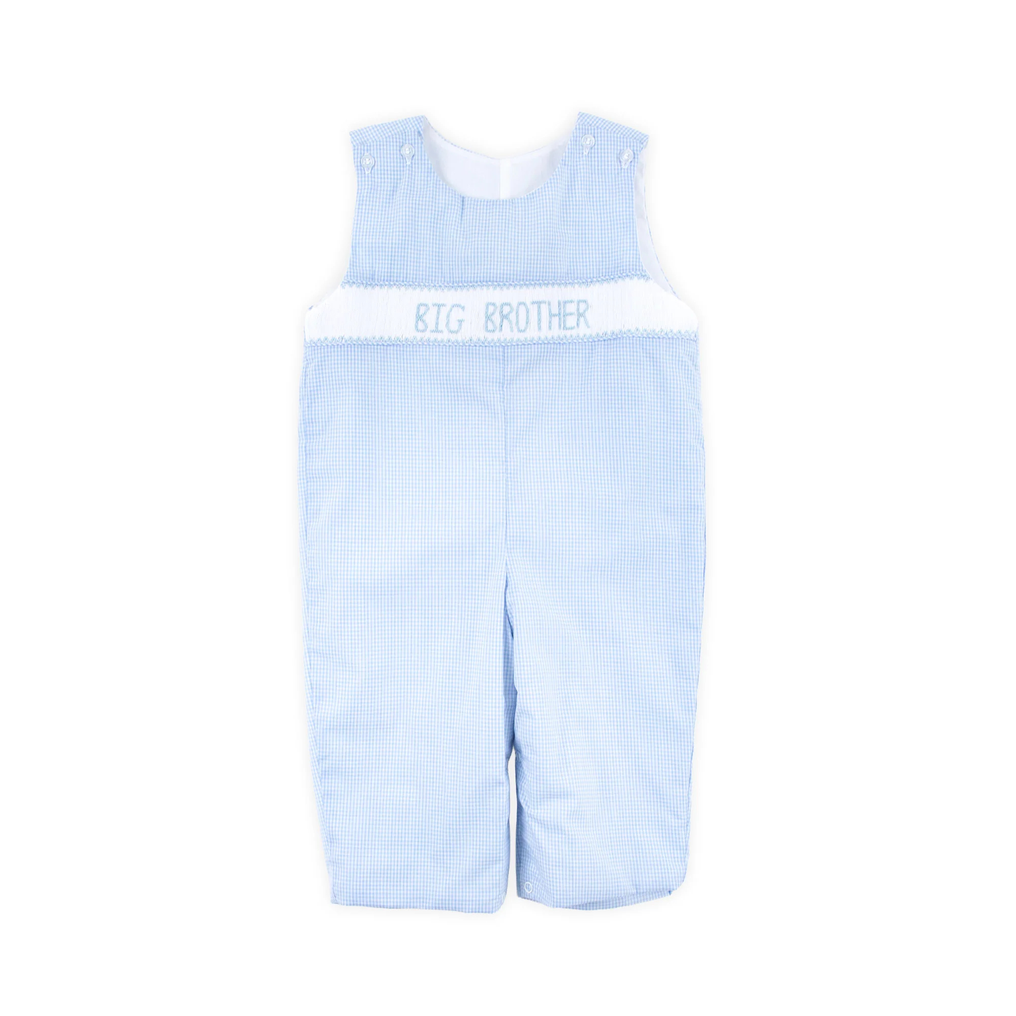 Big Brother Smocked Longall Light Blue Gingham - Image 2