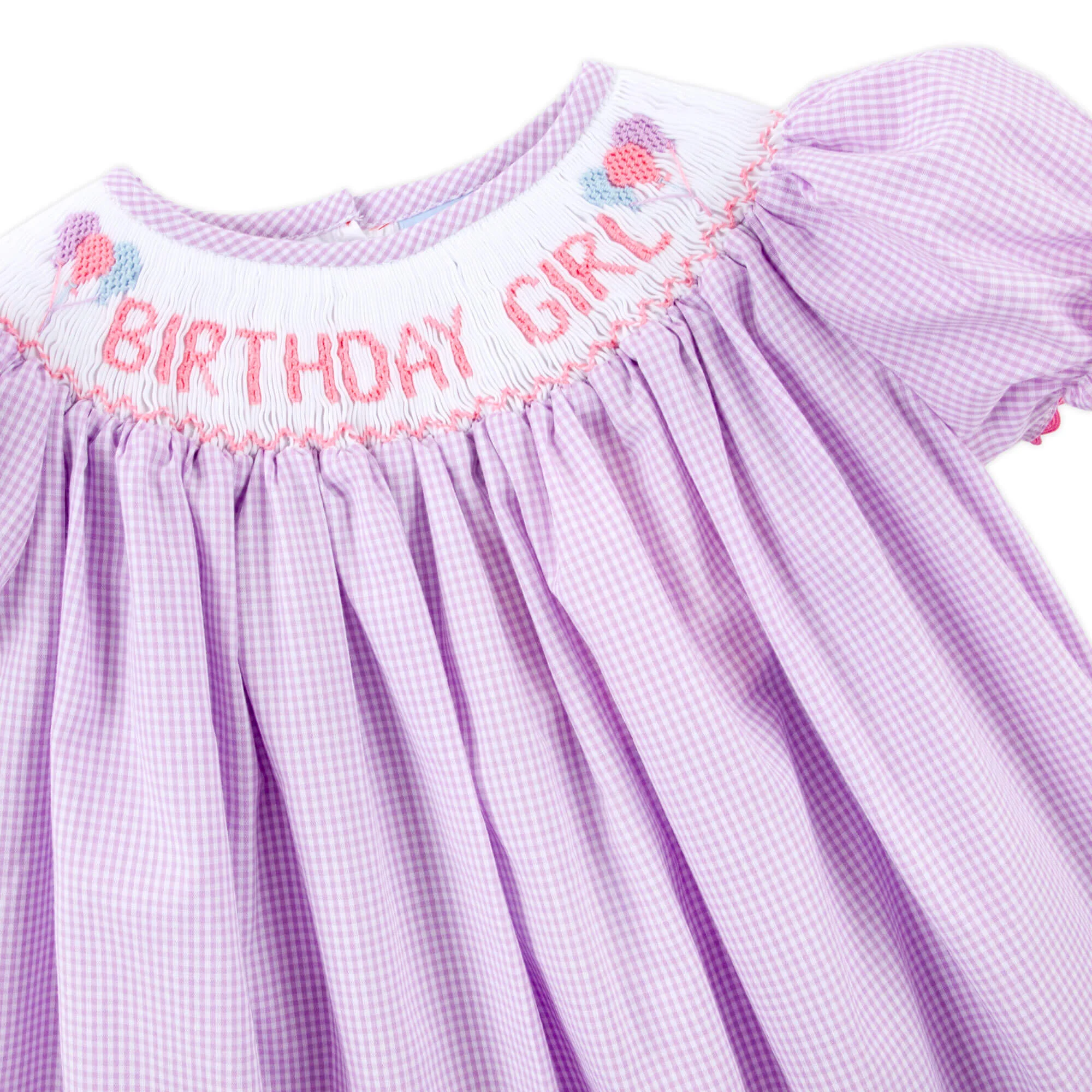 Birthday Girl Lavender Smocked Bubble - Image 2