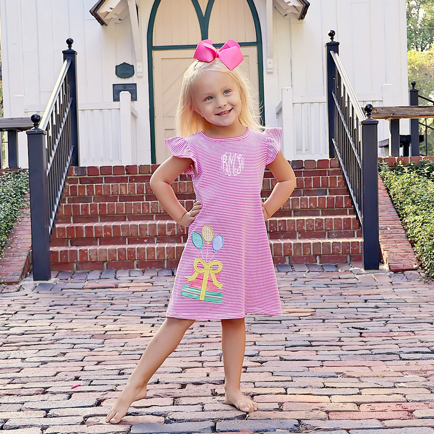 Birthday Present Pink Stripe Milly Dress