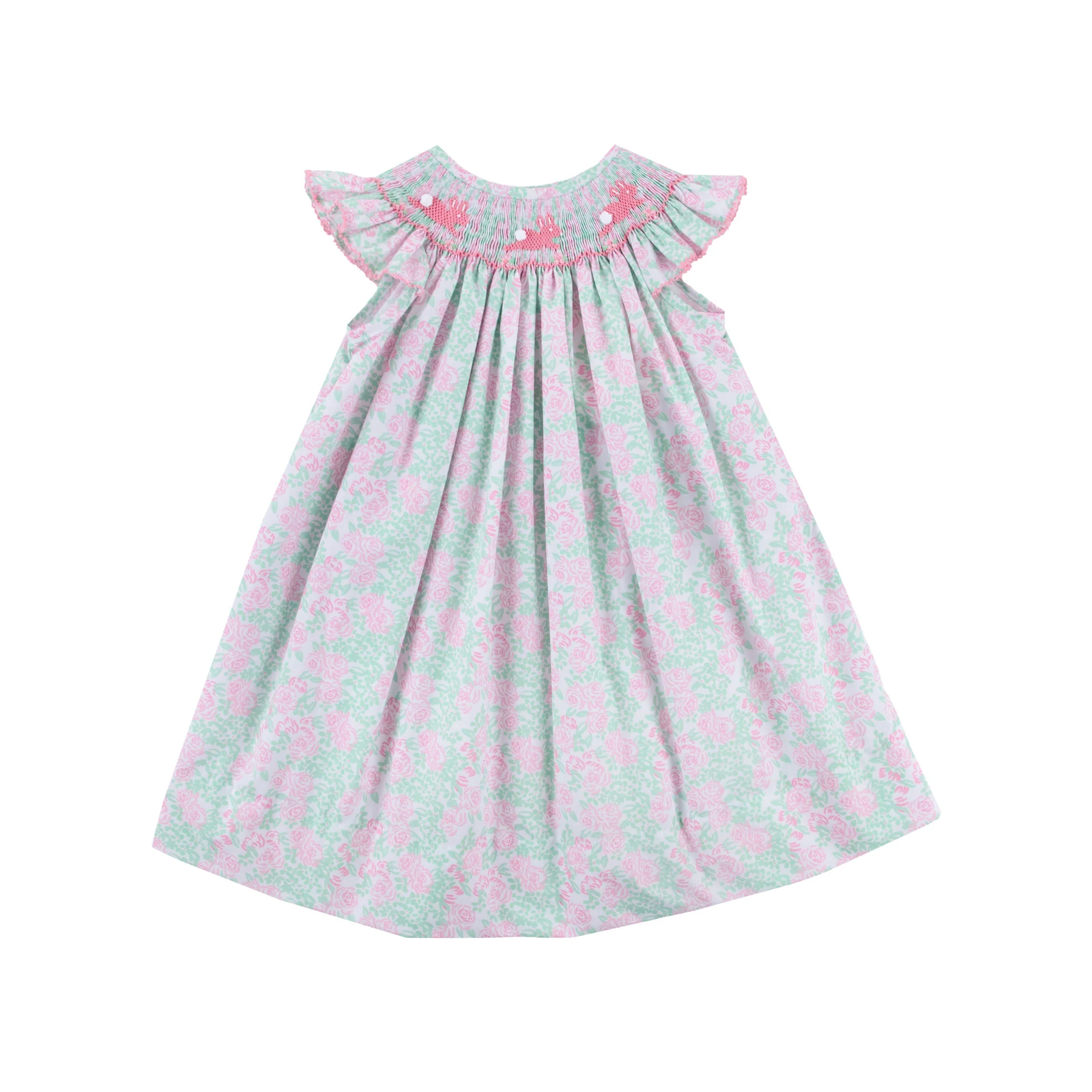 Blooming Garden Smocked Pink Bunny Dress
