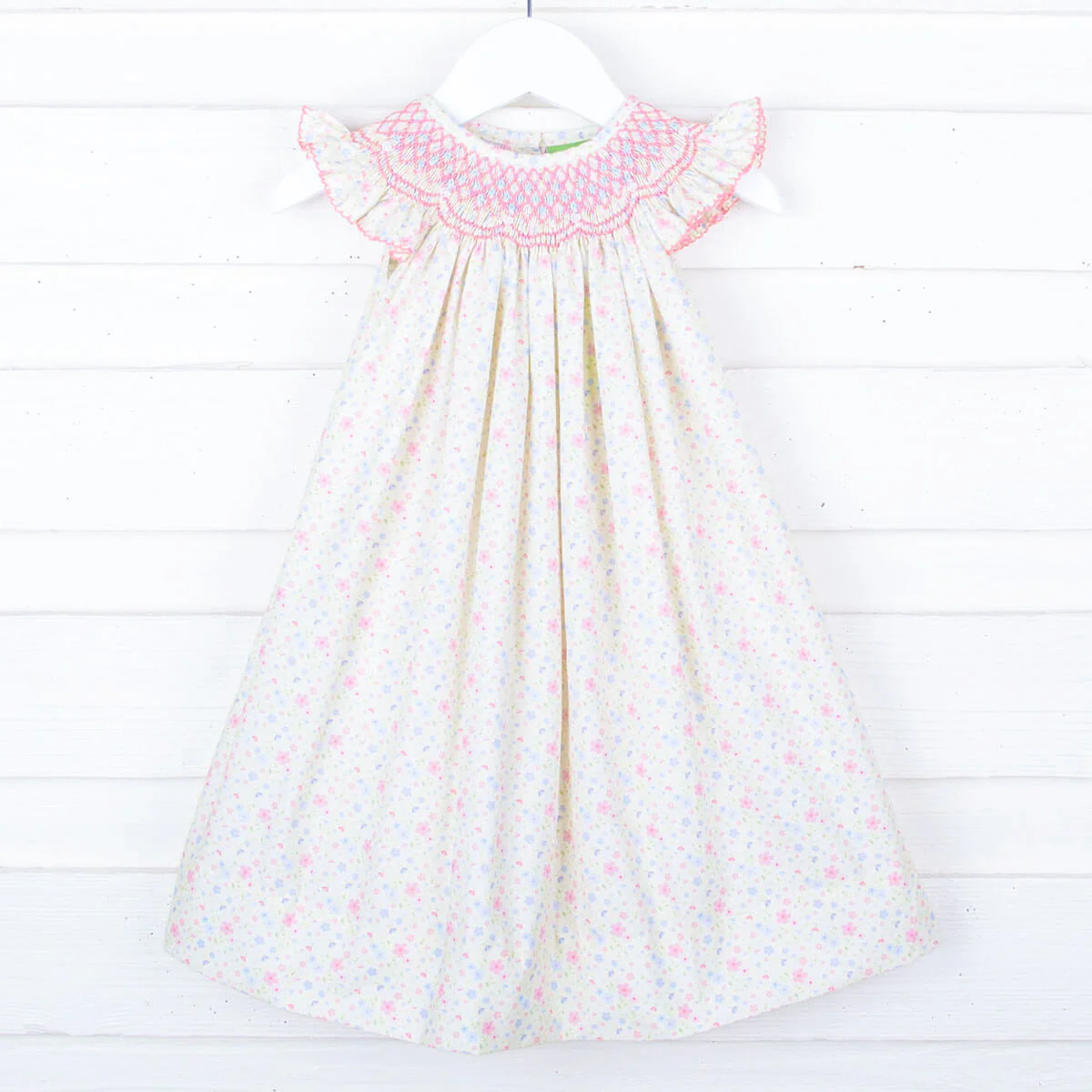 Pink and Yellow Blooming Smocked Dress