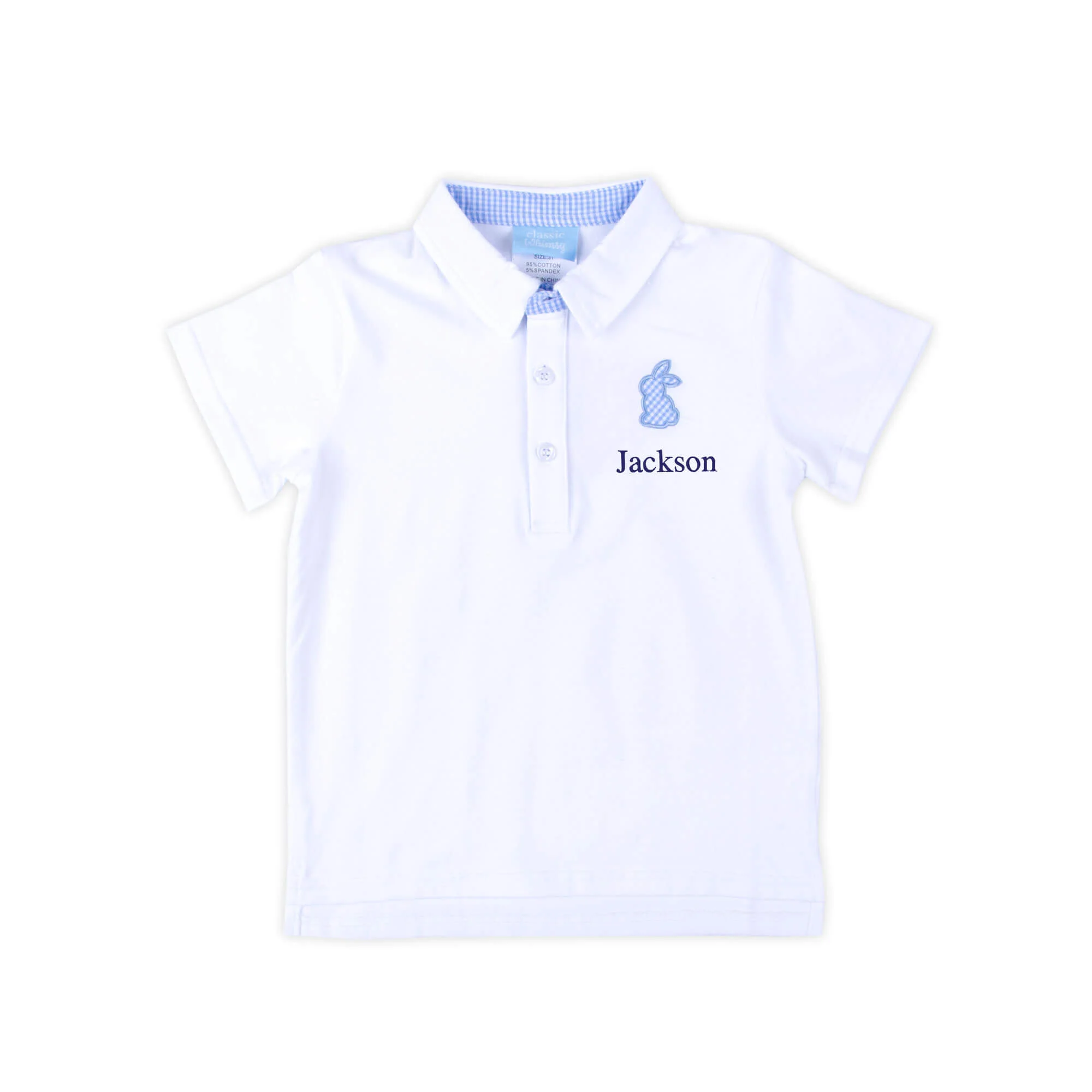 Blue Bunny White Short Sleeve Polo