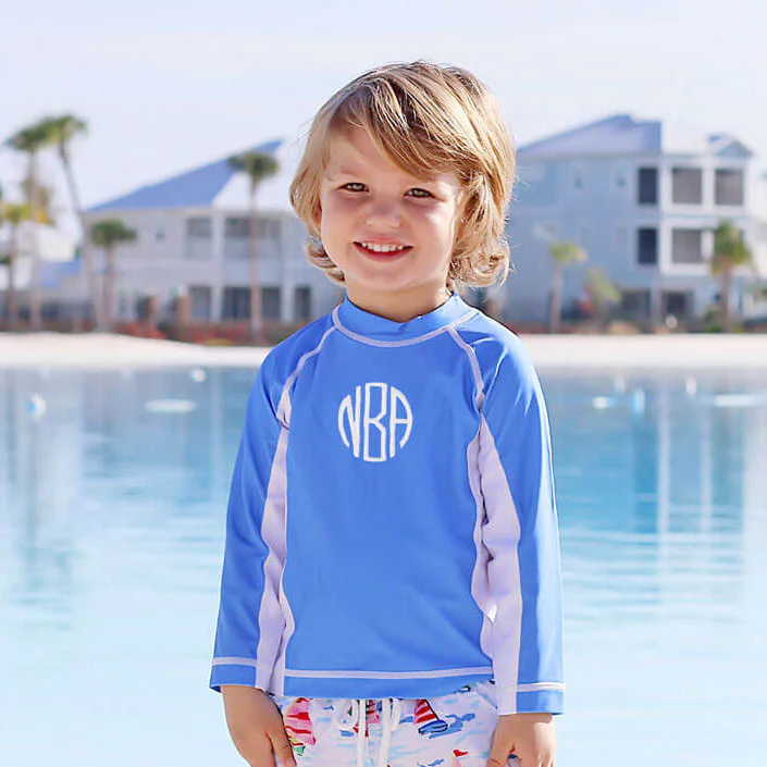 Watercolor Blue Rash Guard
