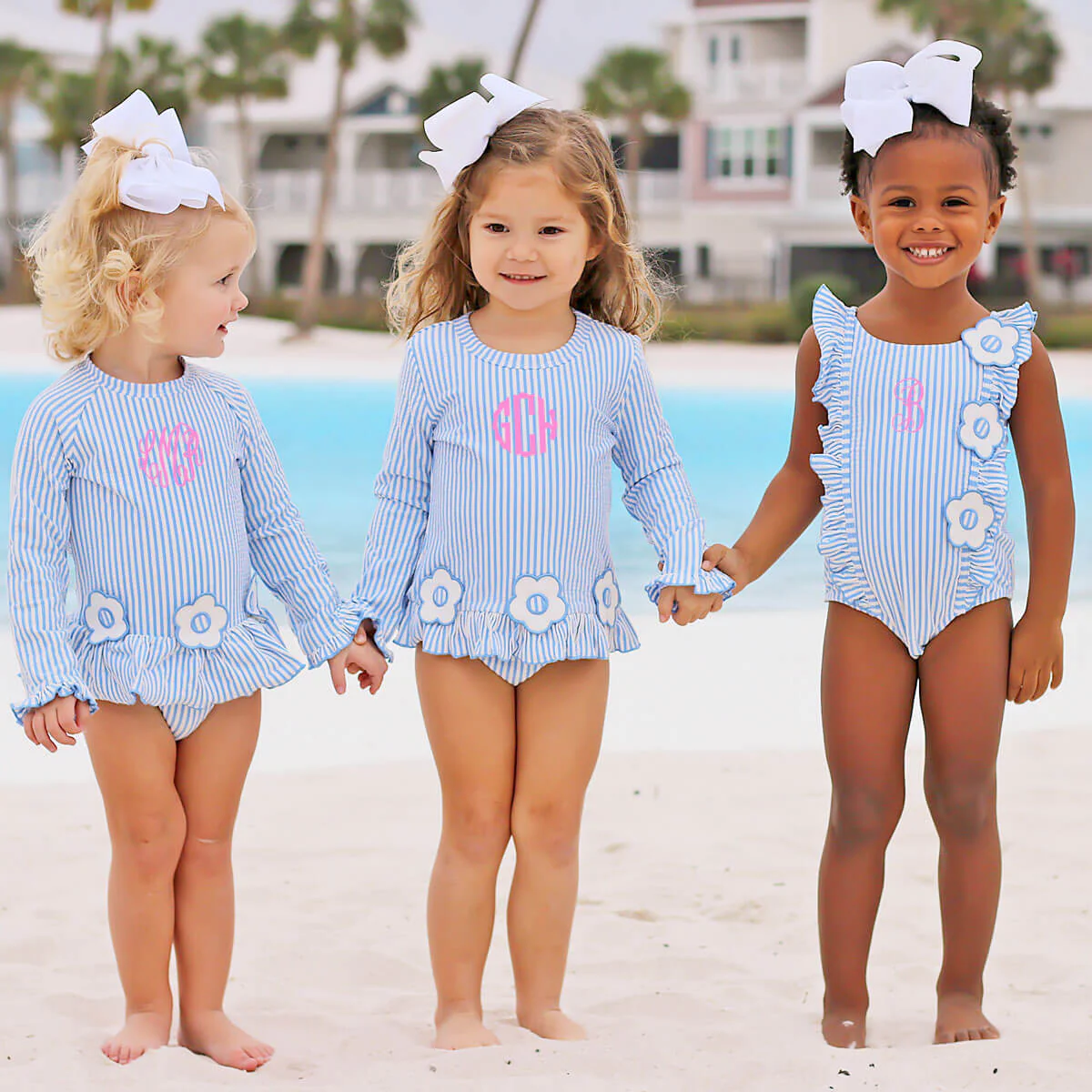Daisy Blue Stripe Seersucker Swimsuit - Image 8