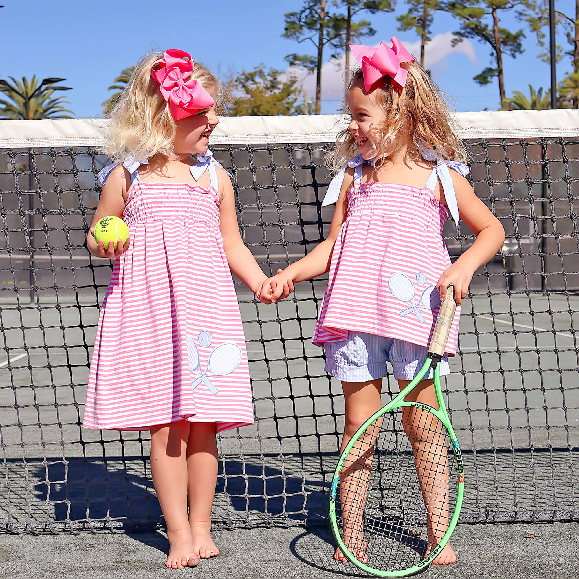 Tennis Racquet Pink Stripe Aurora Short Set - Image 5
