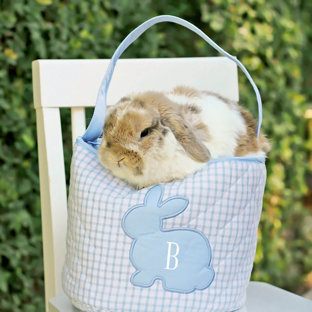 Blue Windowpane Easter Basket