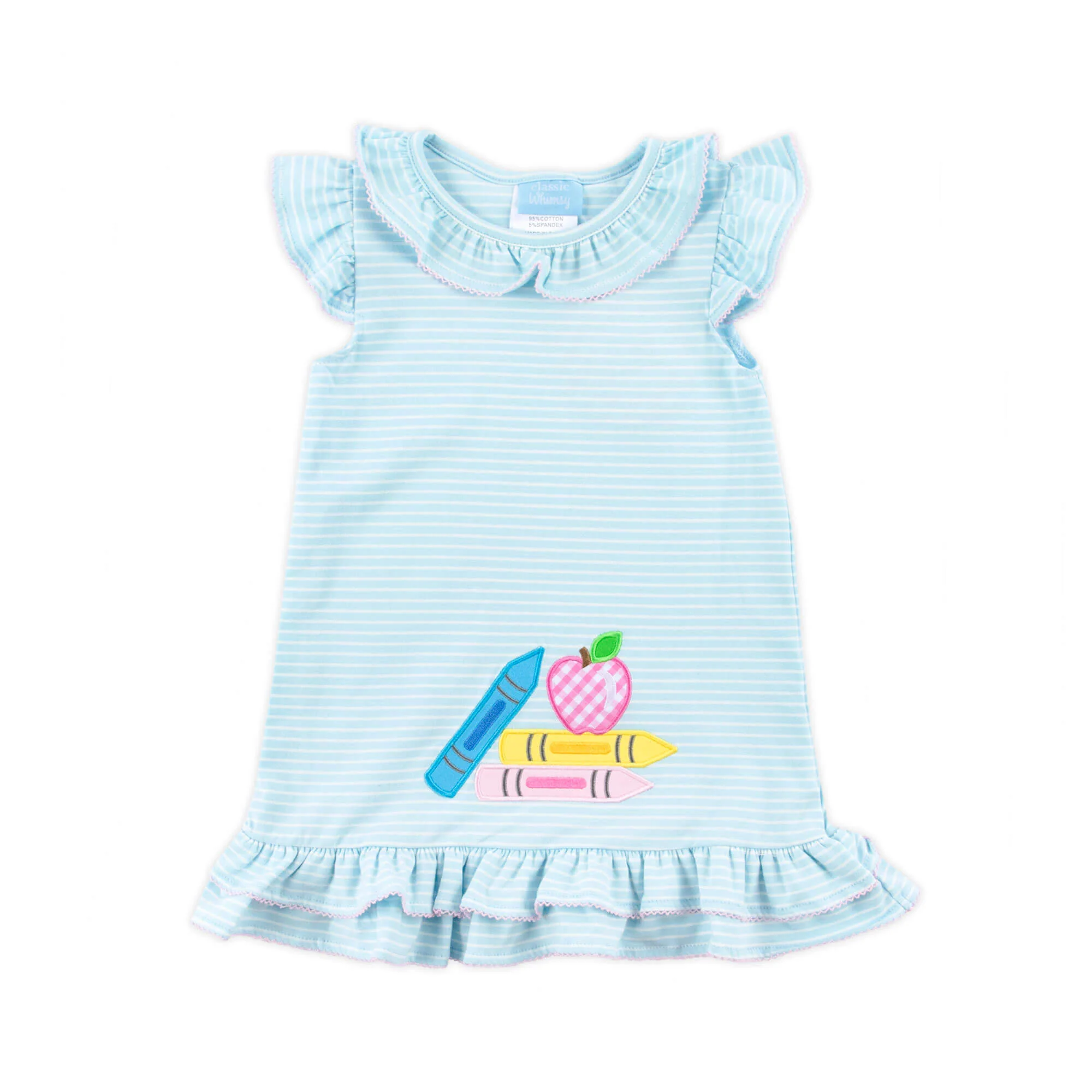 Bright Crayons Light Blue Stripe Milly Dress - Image 4