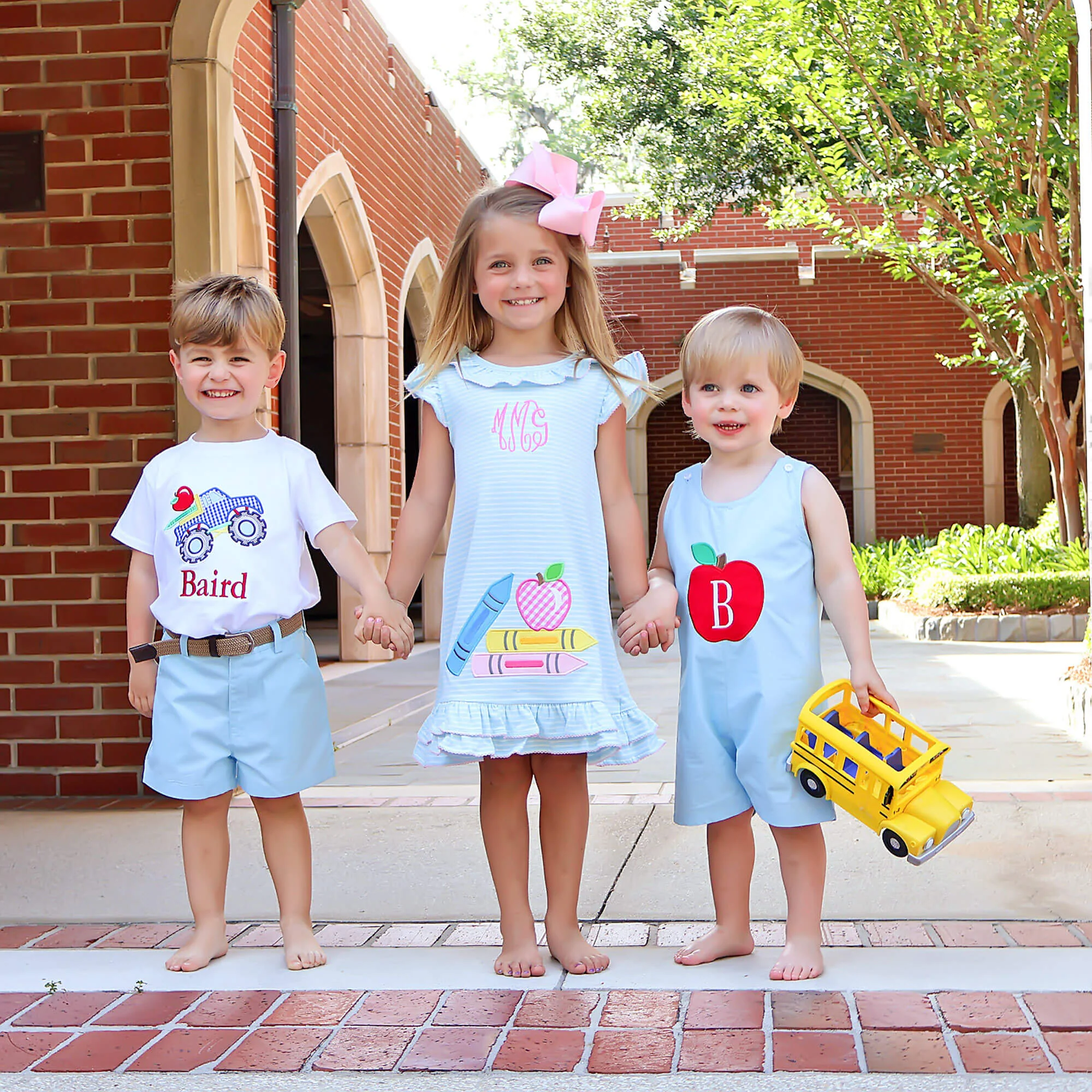 Bright Crayons Truck Light Blue Short Set - Image 5