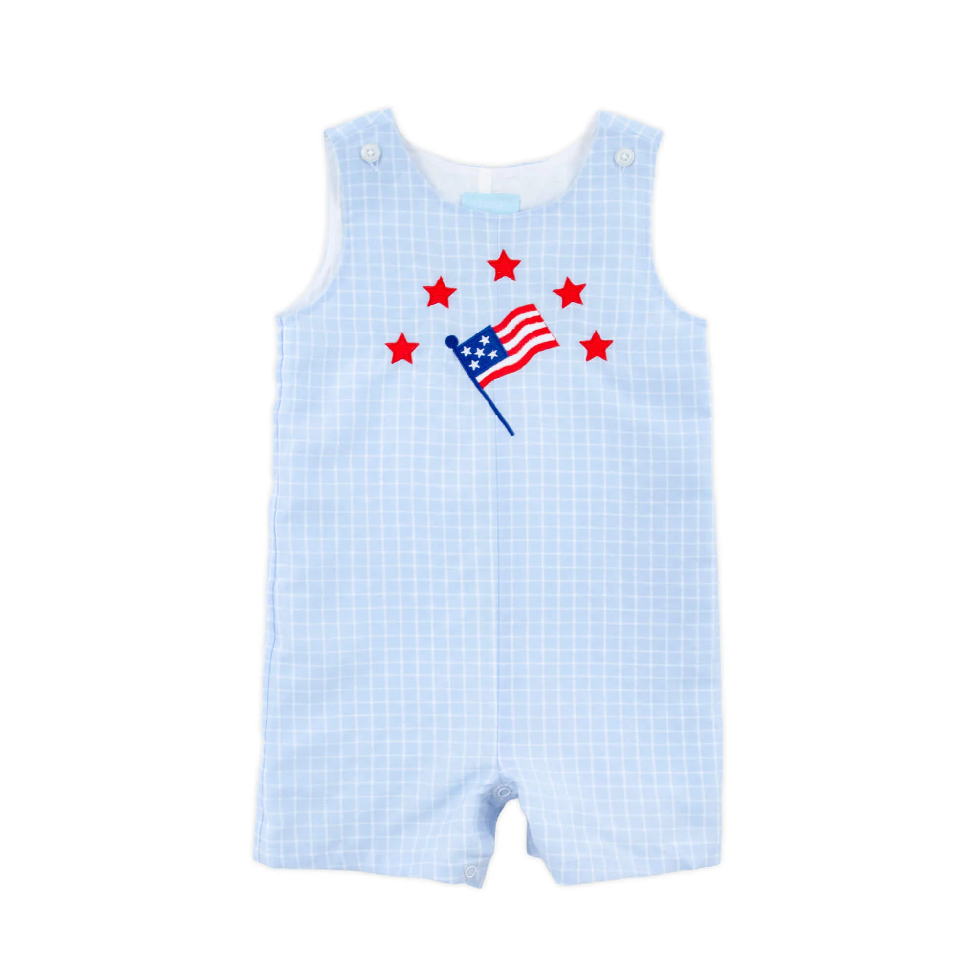 Bright Stars Light Blue Windowpane Jon Jon - Image 4