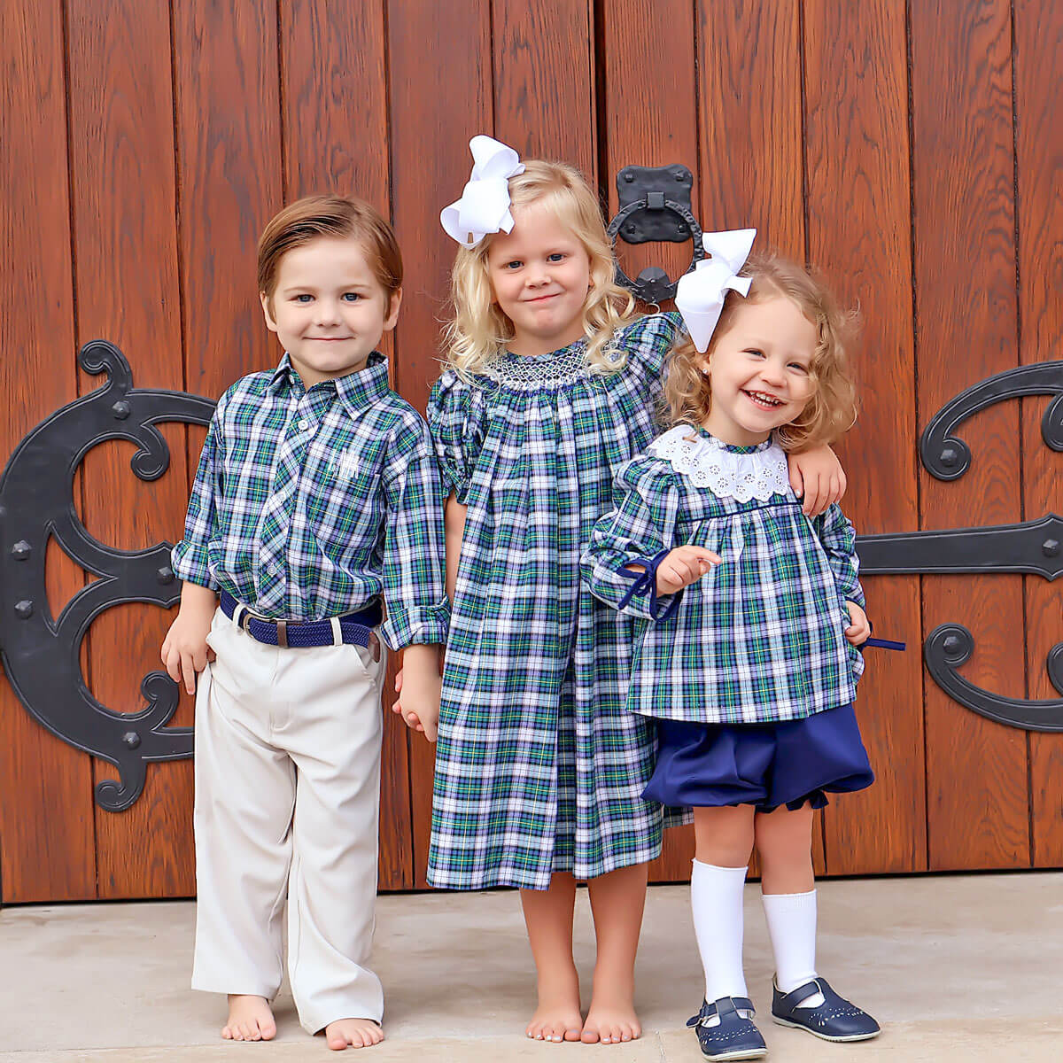 Brighton Plaid Bishop Geometric Smocked Bishop Dress - Image 4