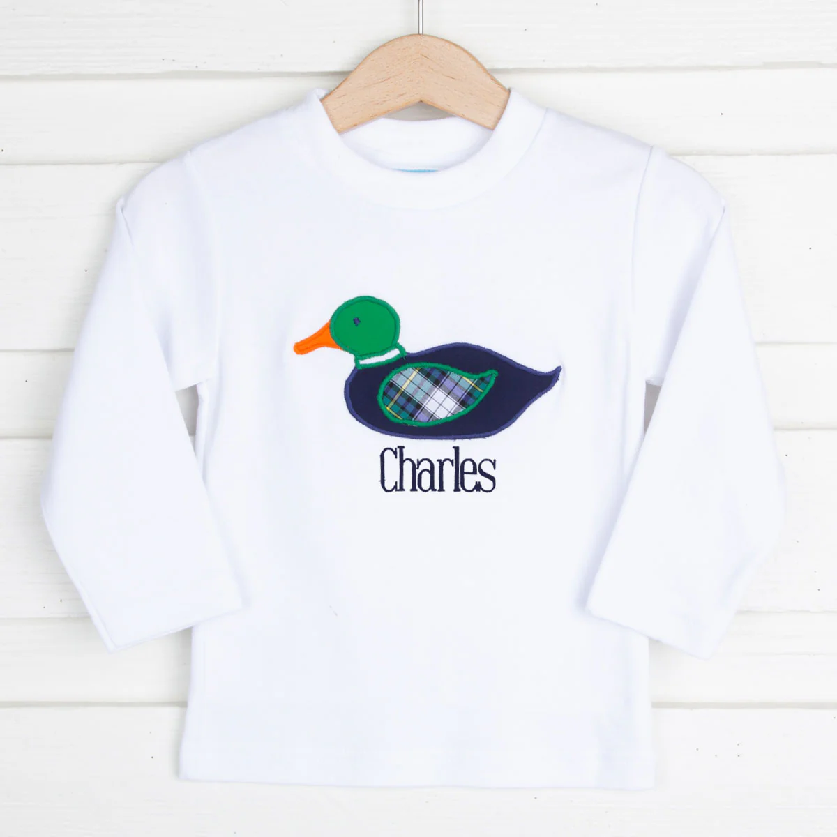 Brighton Plaid Mallard Applique Long Sleeve Shirt