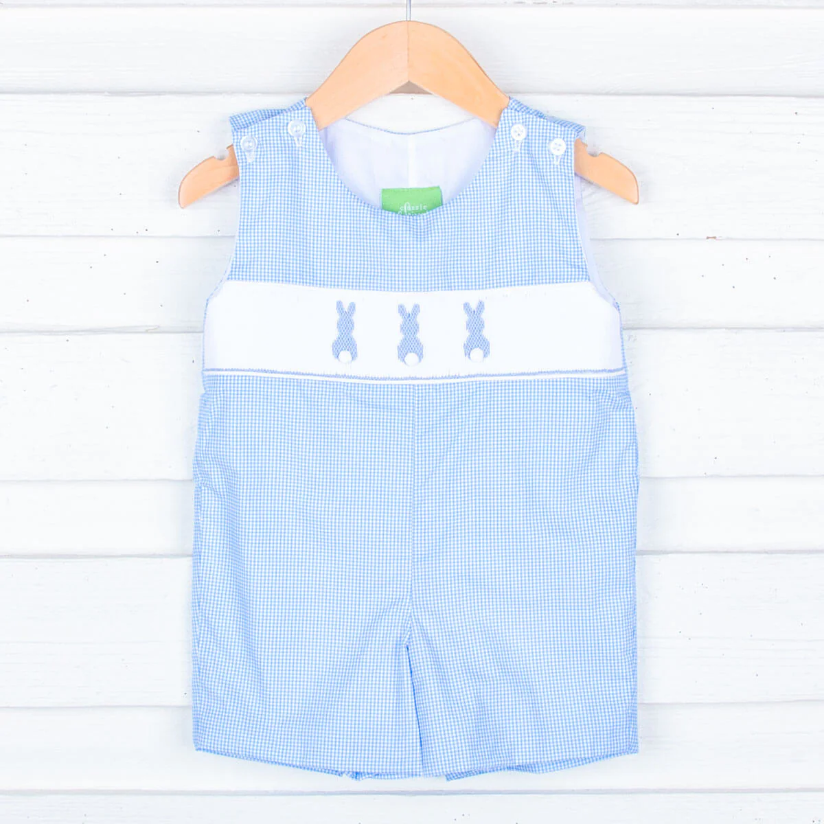Bunny Bum Smocked Blue Jon Jon