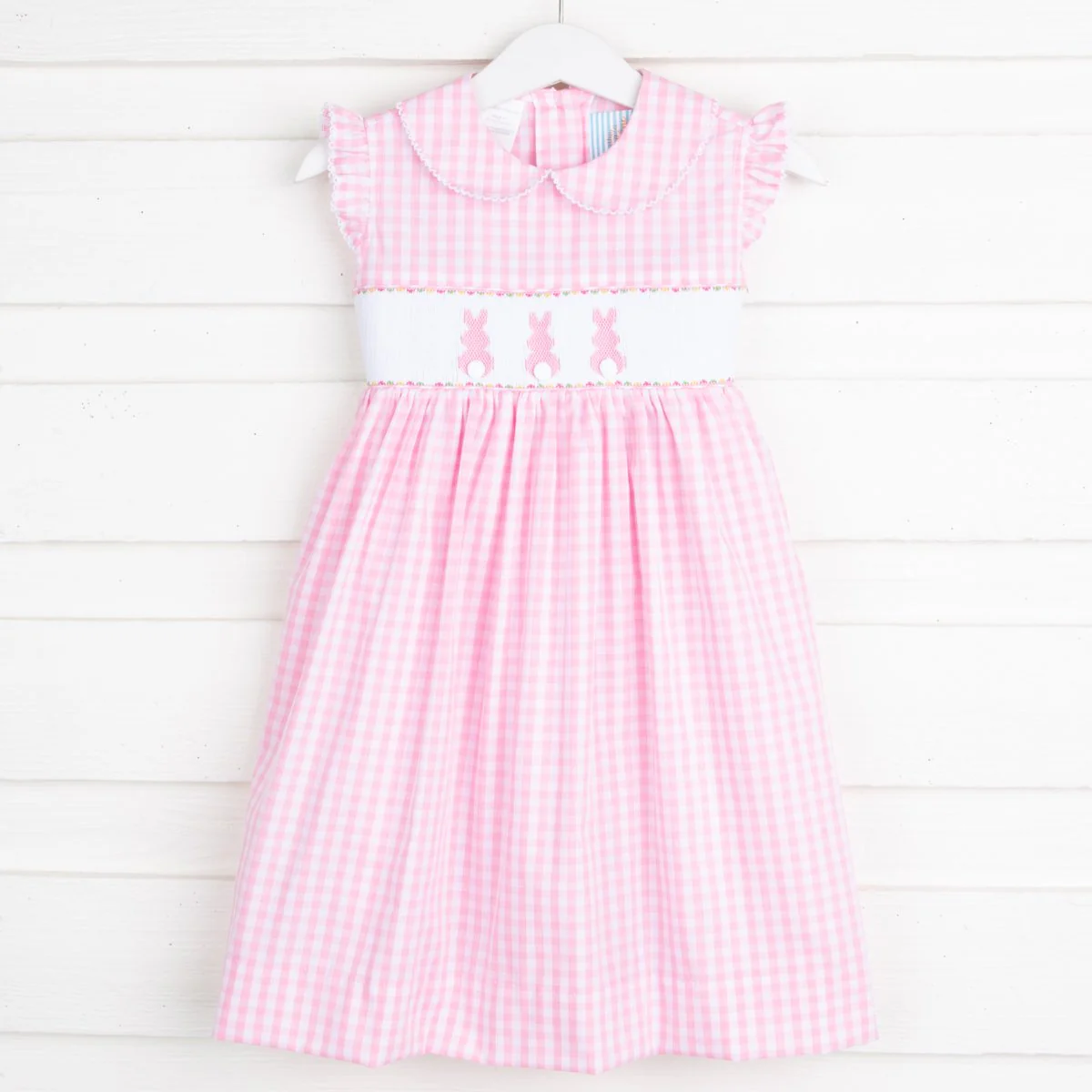 Bunny Bum Smocked Collared Dress Pink Check