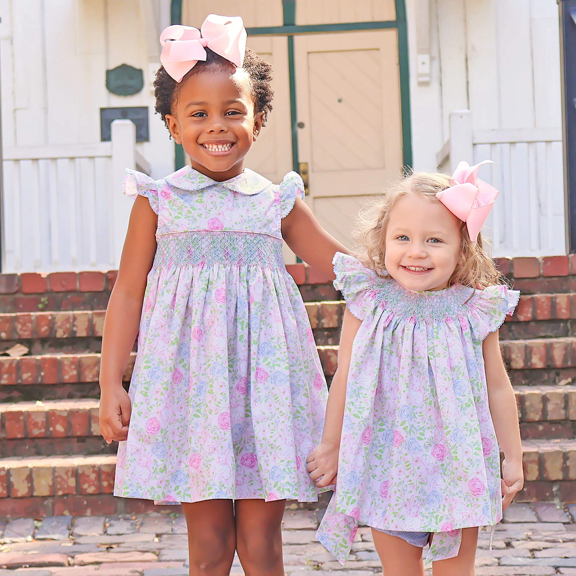 Botanical Floral Bunny Smocked Bloomer Set - Image 5