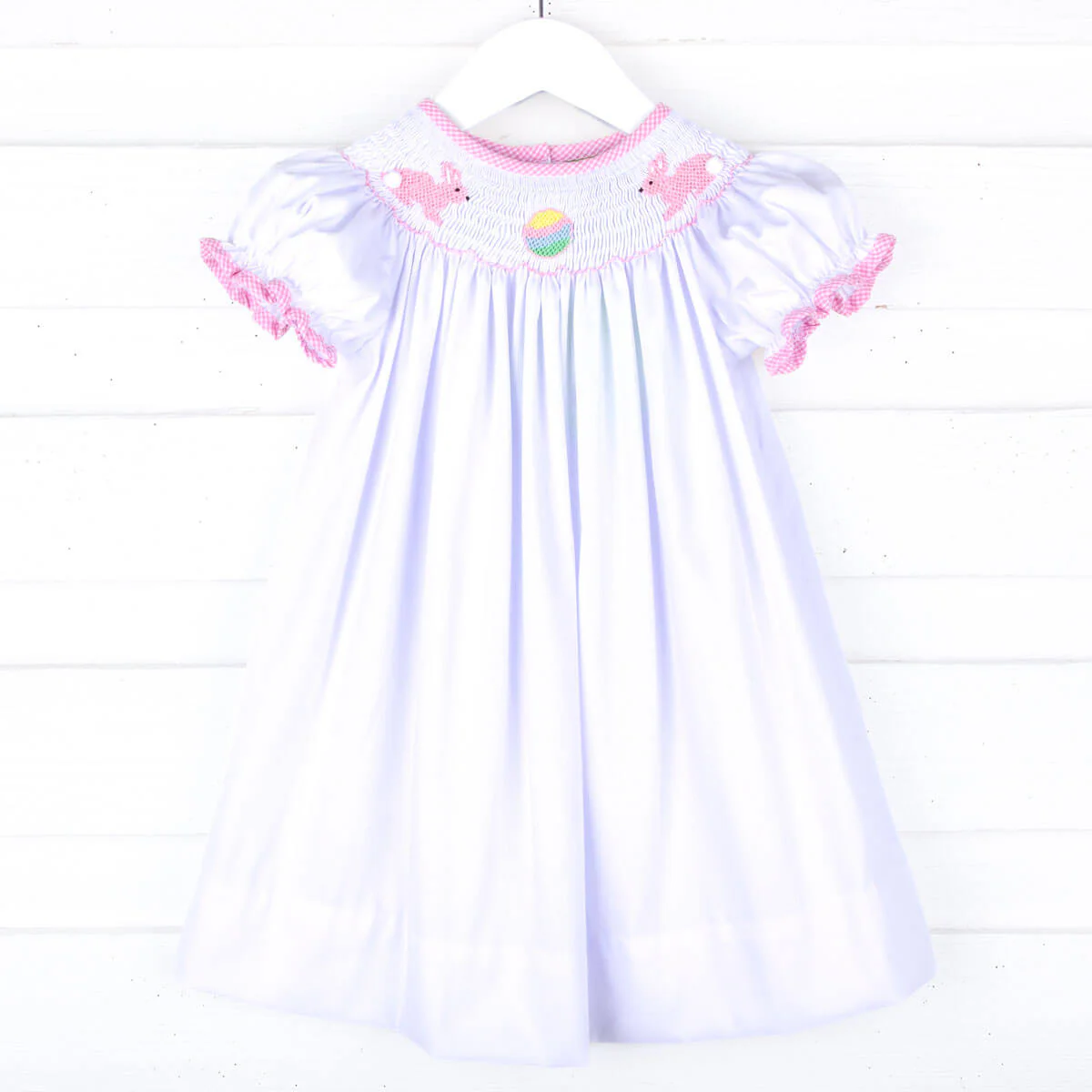 Bunny Hop White Smocked Bishop Dress