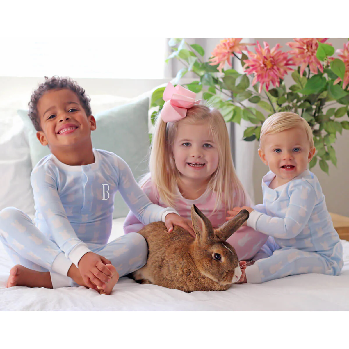 Bunny Peeps Light Blue Henley Pajamas - Image 6