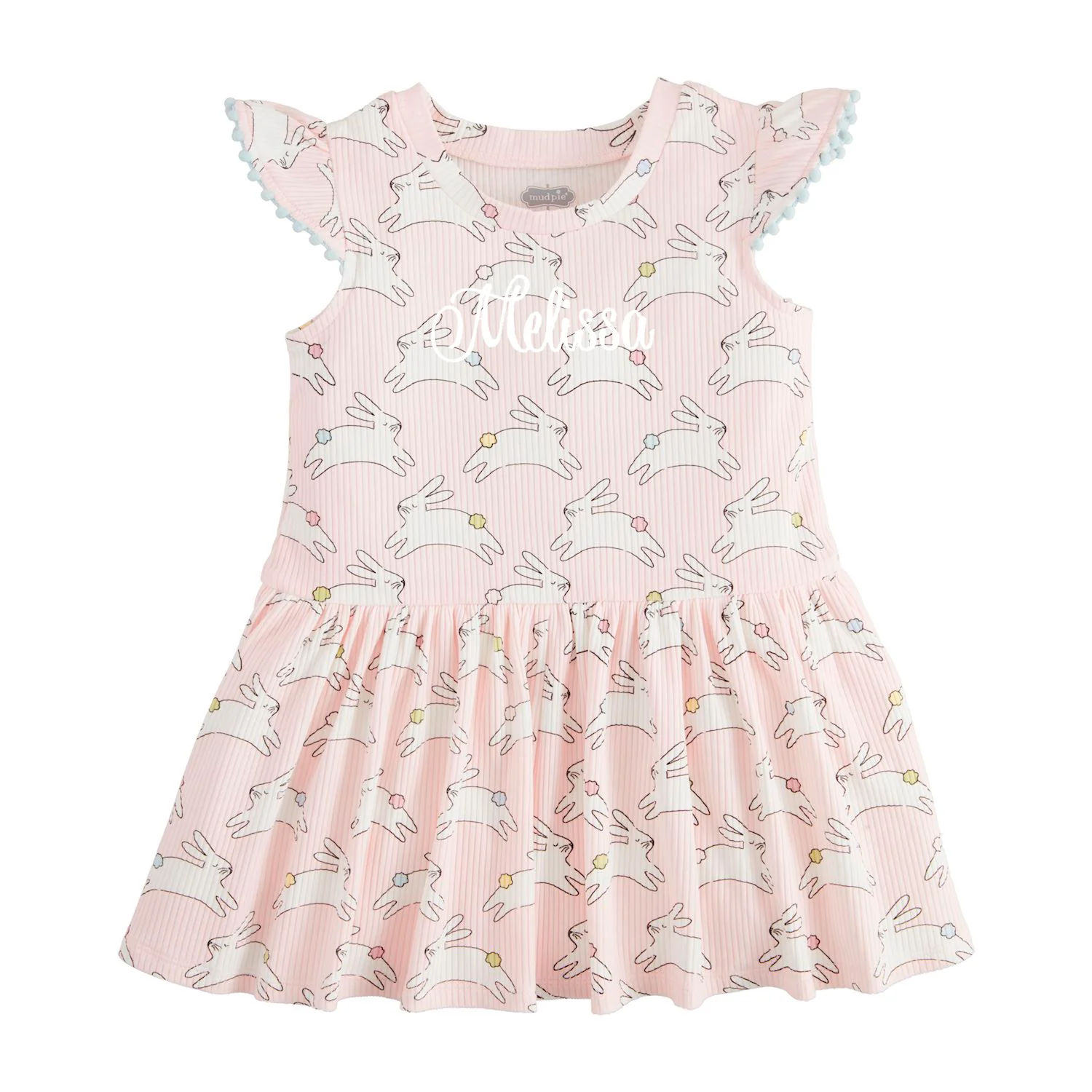 Bunny Print Pink Knit Dress
