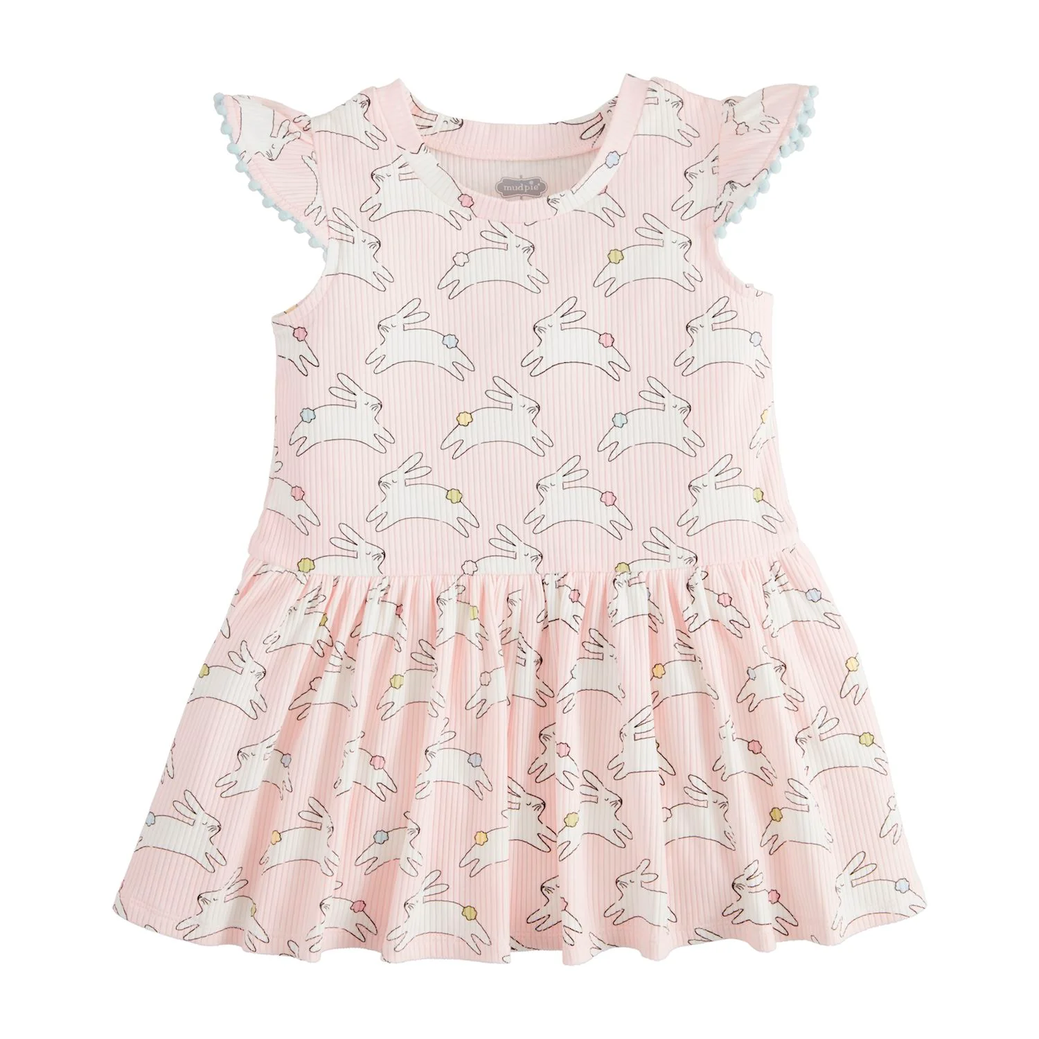 Bunny Print Pink Knit Dress - Image 2