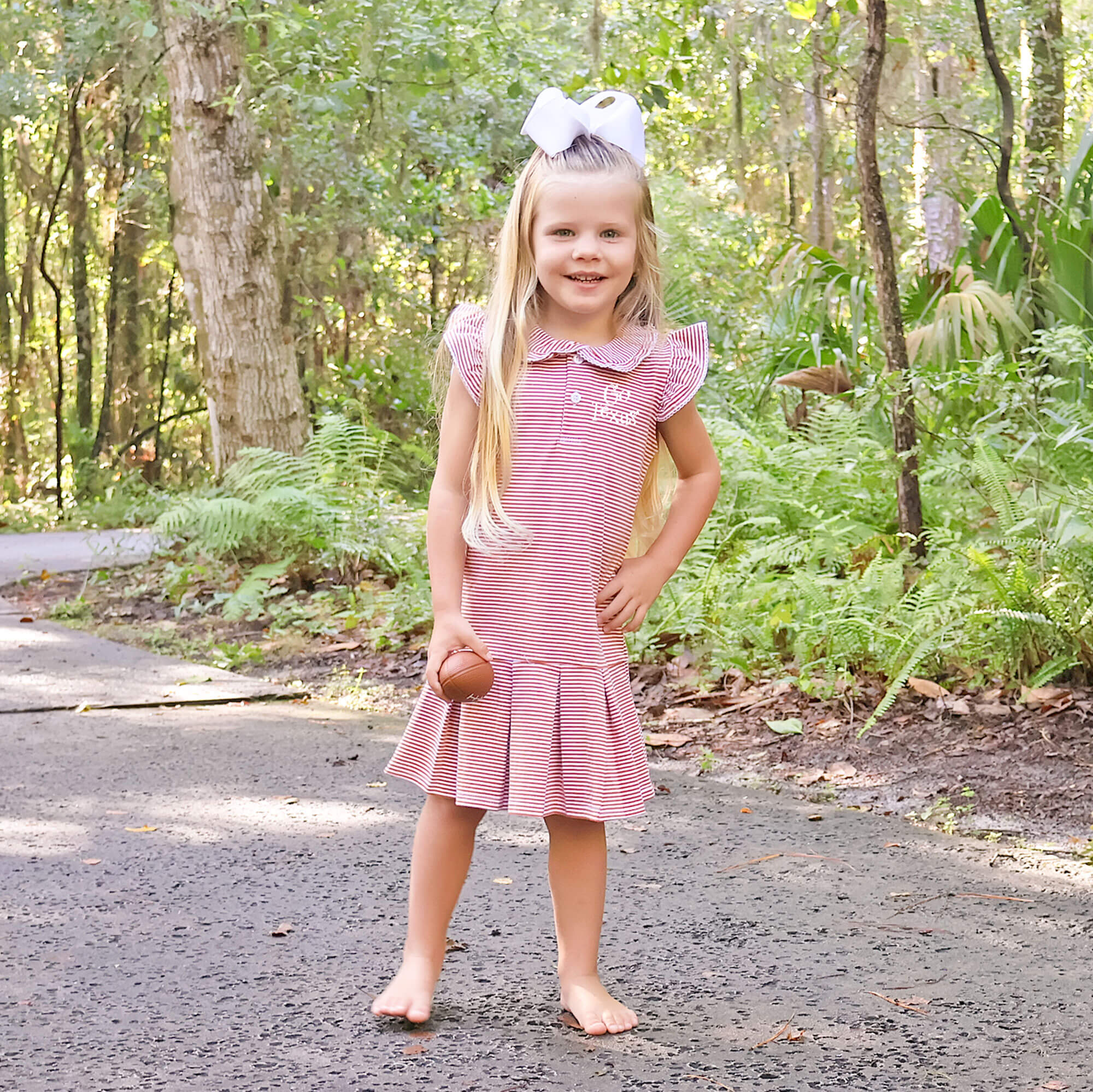 Burnt Orange Stripe Tennis Dress