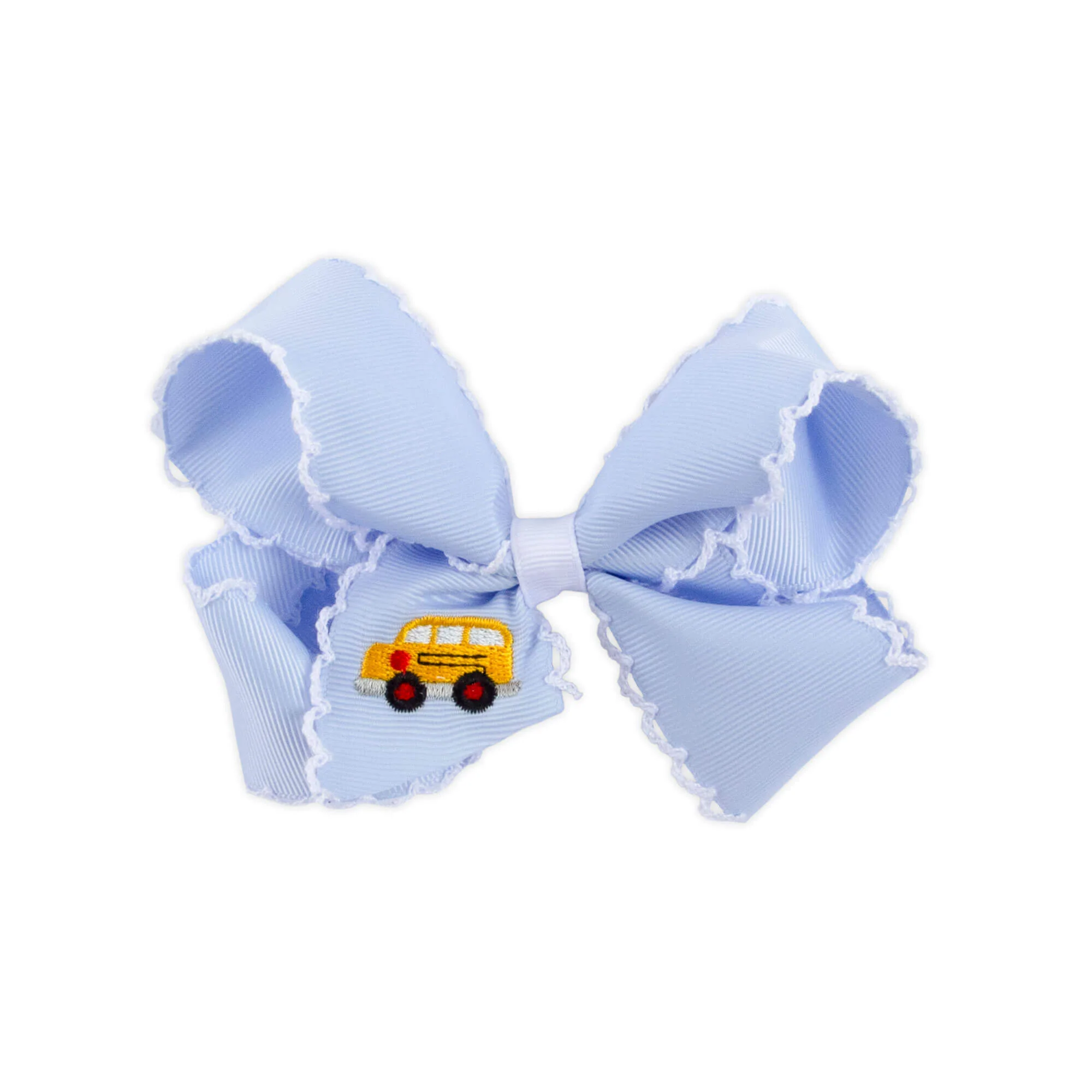 Bus Embroidered Moonstitch Hair Bow - Image 2