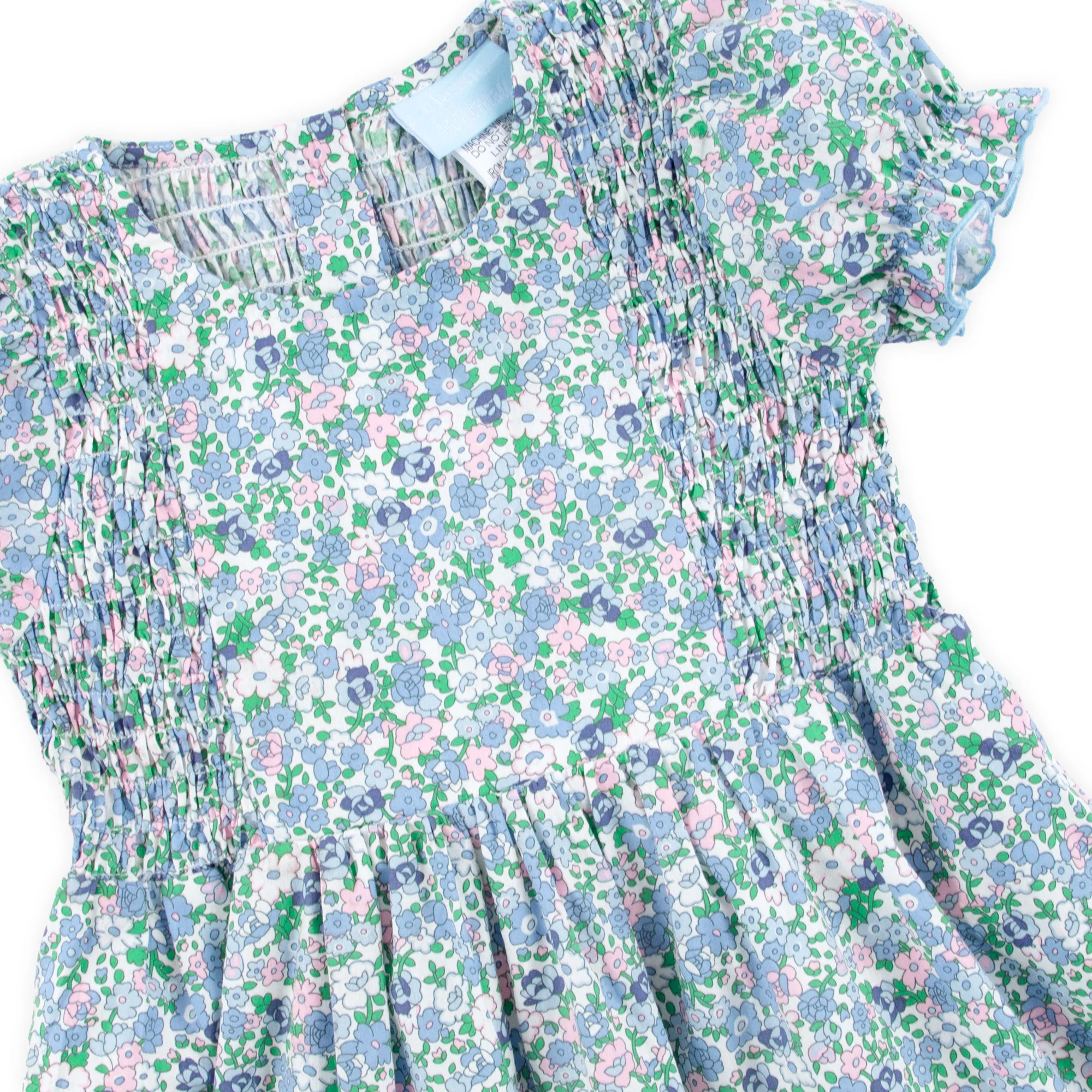 Butchart Garden Blue Smocked Aria Dress - Image 4