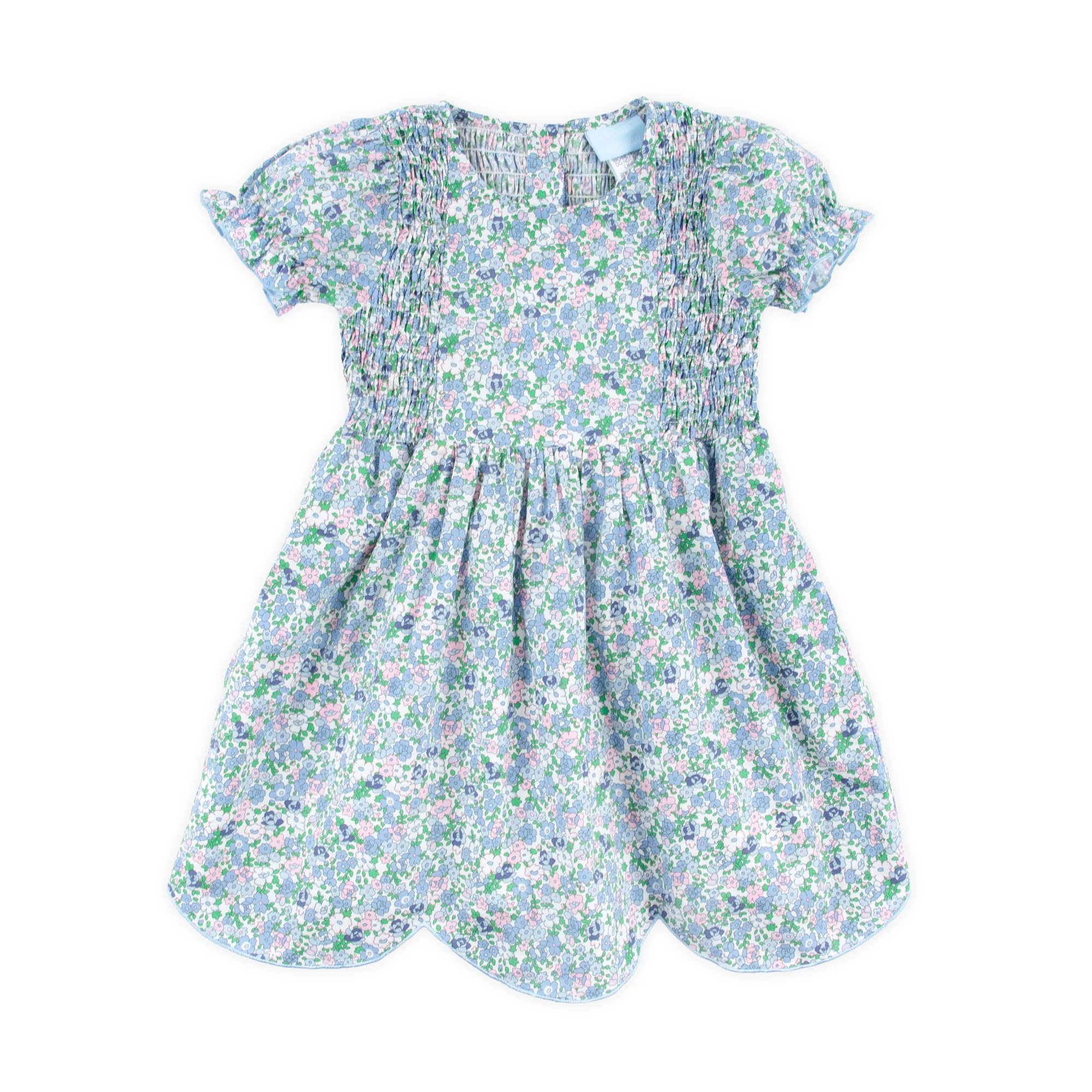 Butchart Garden Blue Smocked Aria Dress - Image 6