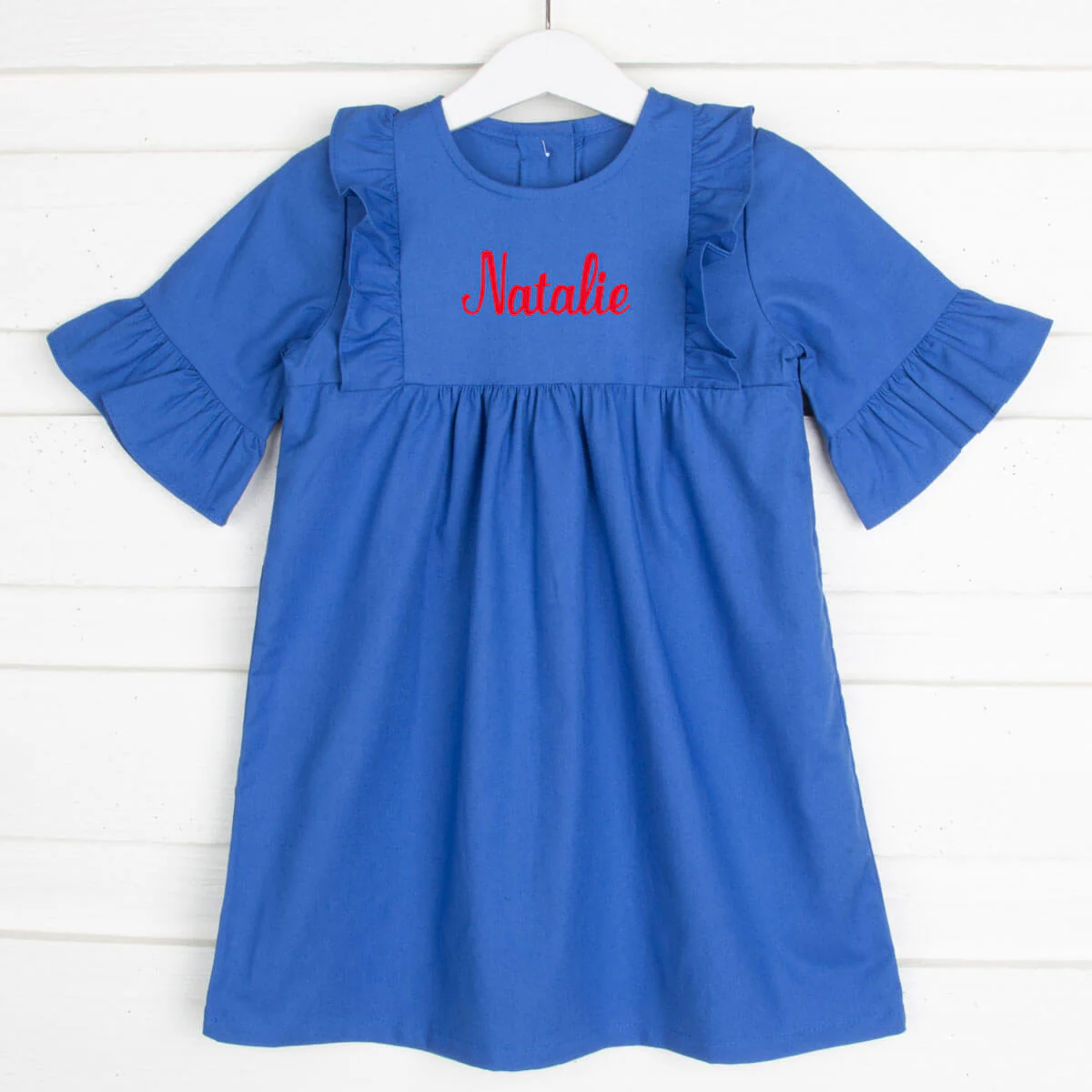 Cadet Blue Solid Olivia Dress