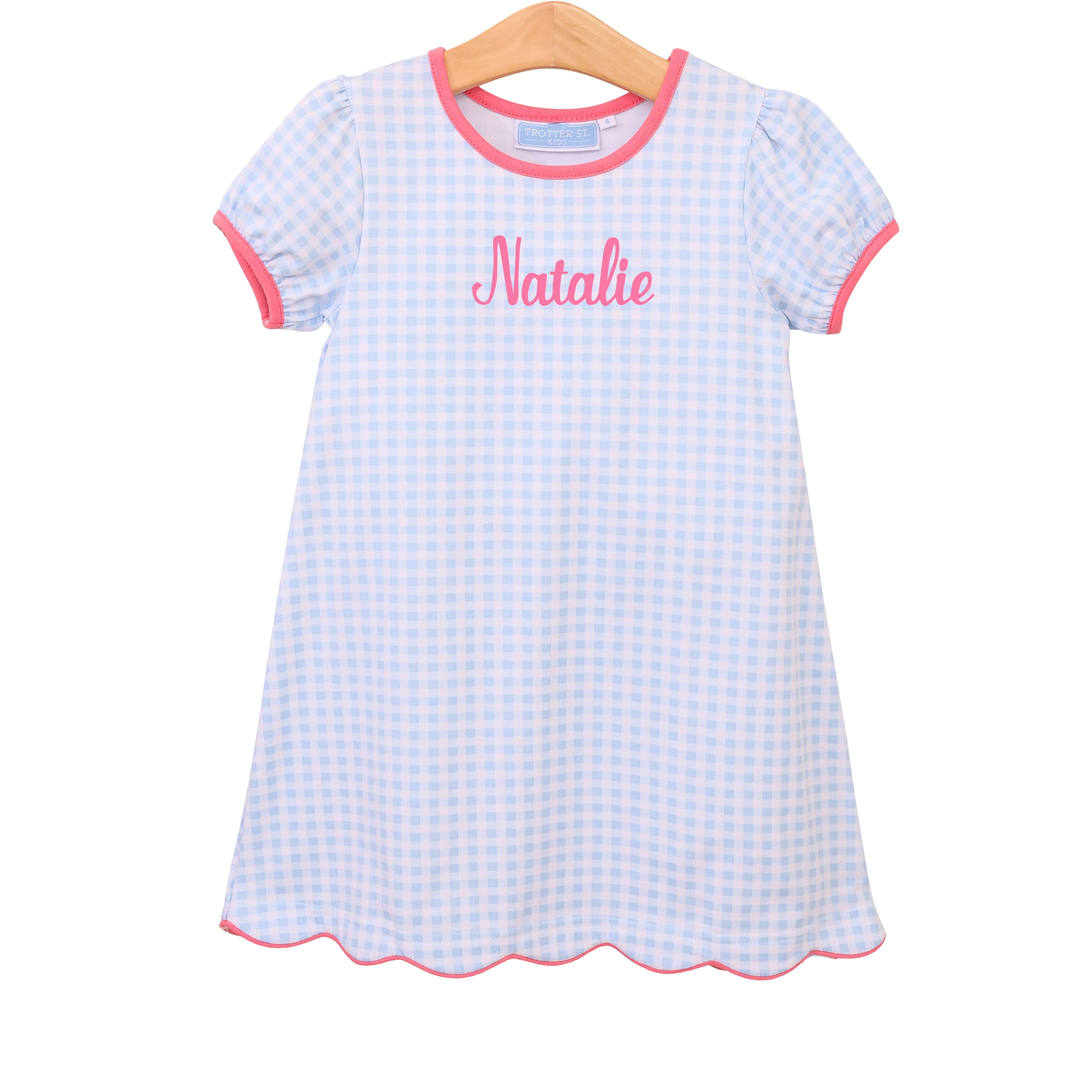 Cecilia Light Blue Knit Gingham Dress - Image 2