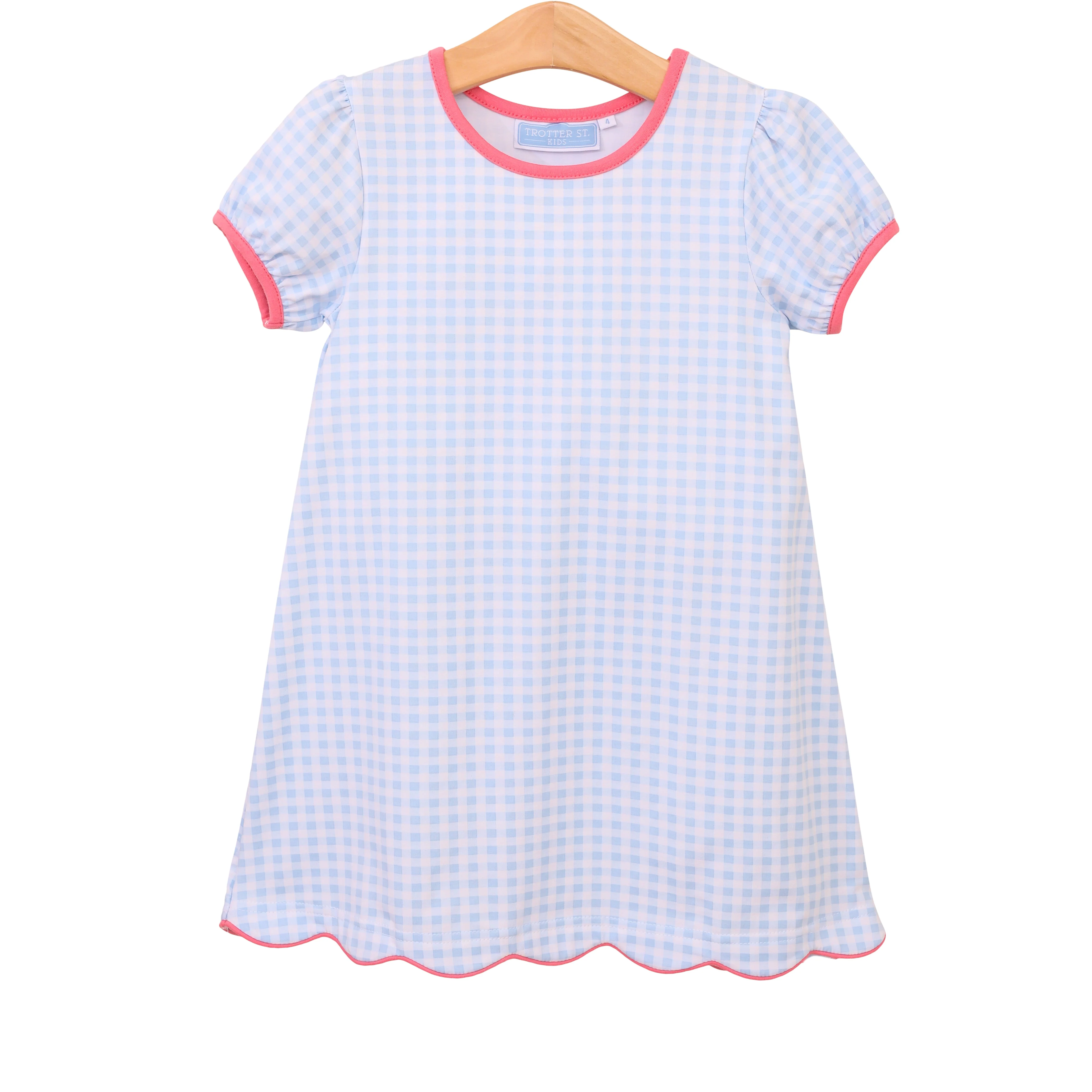 Cecilia Light Blue Knit Gingham Dress - Image 4