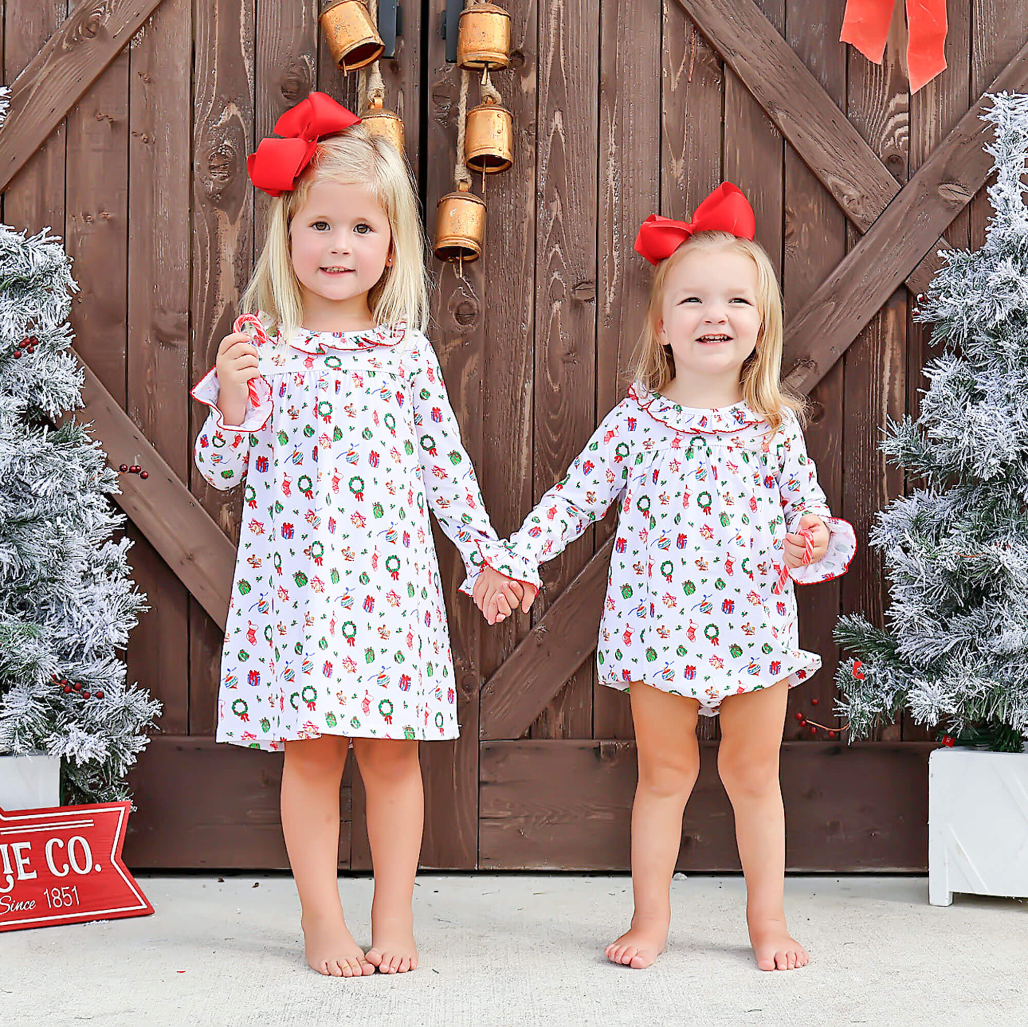 Christmas Delights Ruffle Collared Dress - Image 5
